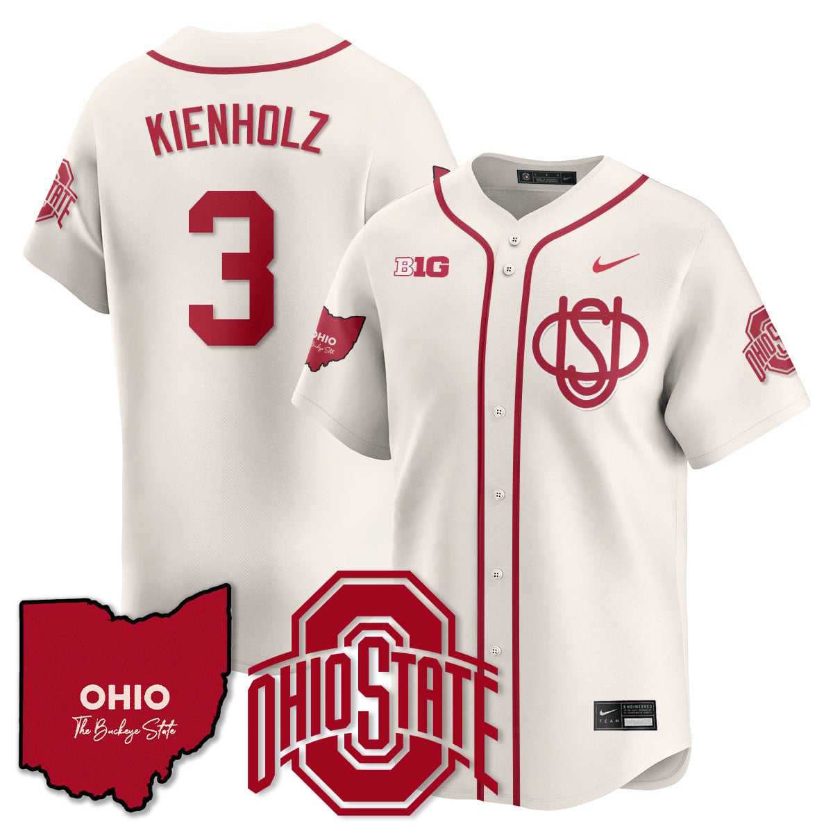 Men's Ohio State Buckeyes 2025 Wordmark Jersey - All Stitched