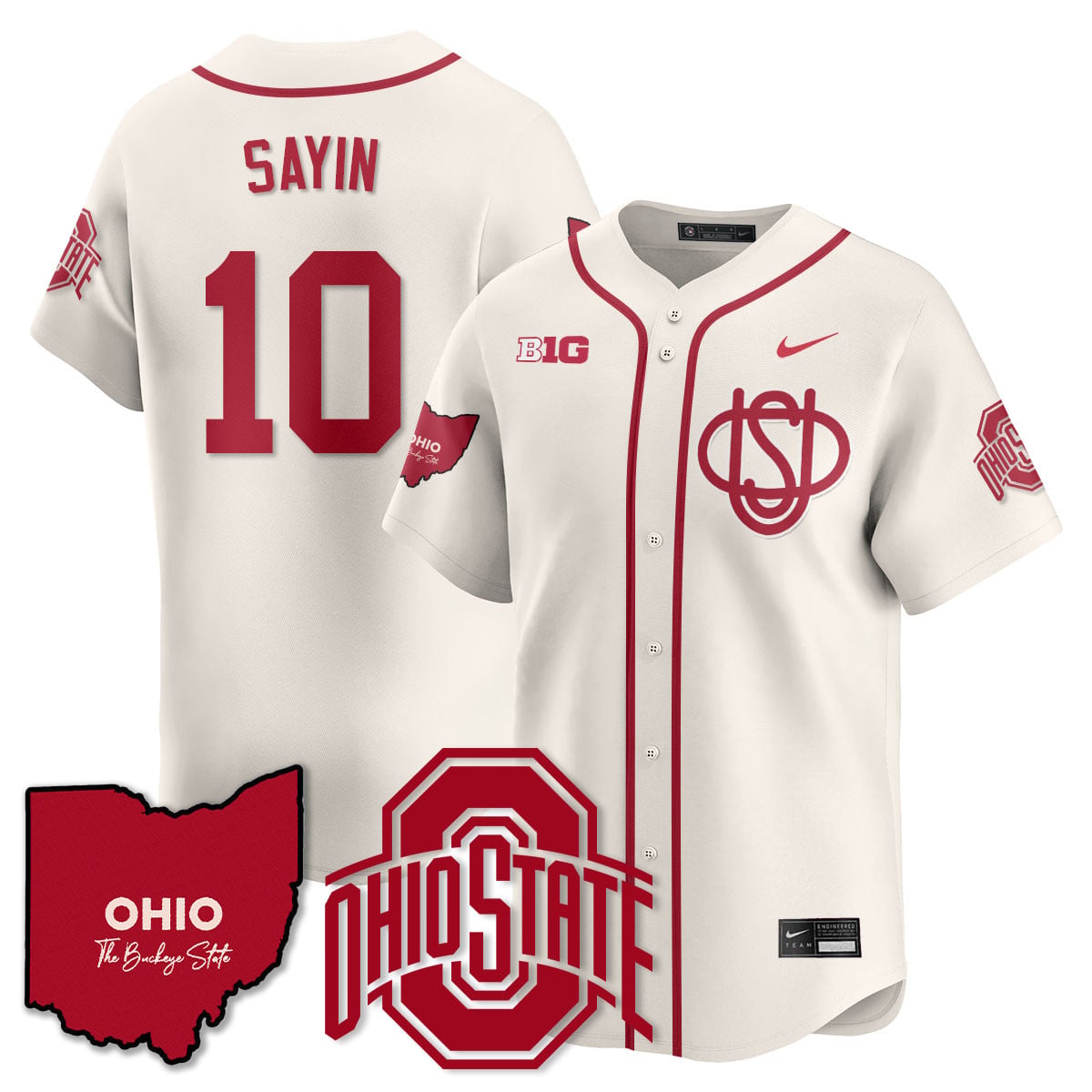 Men's Ohio State Buckeyes 2025 Wordmark Jersey - All Stitched