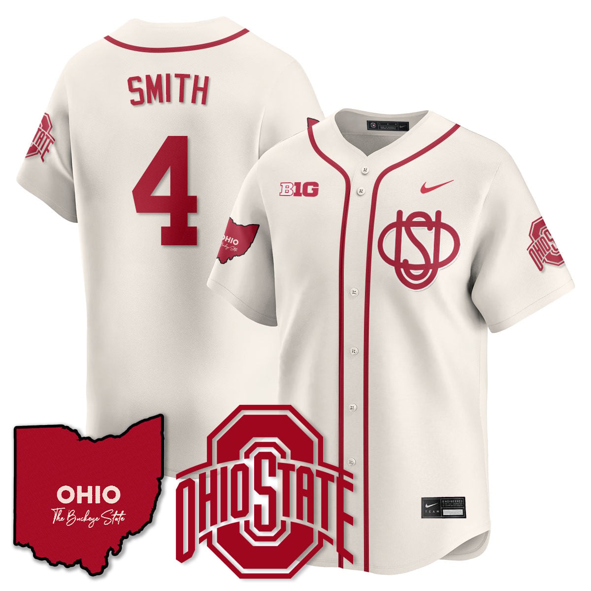 Men's Ohio State Buckeyes 2025 Wordmark Jersey - All Stitched