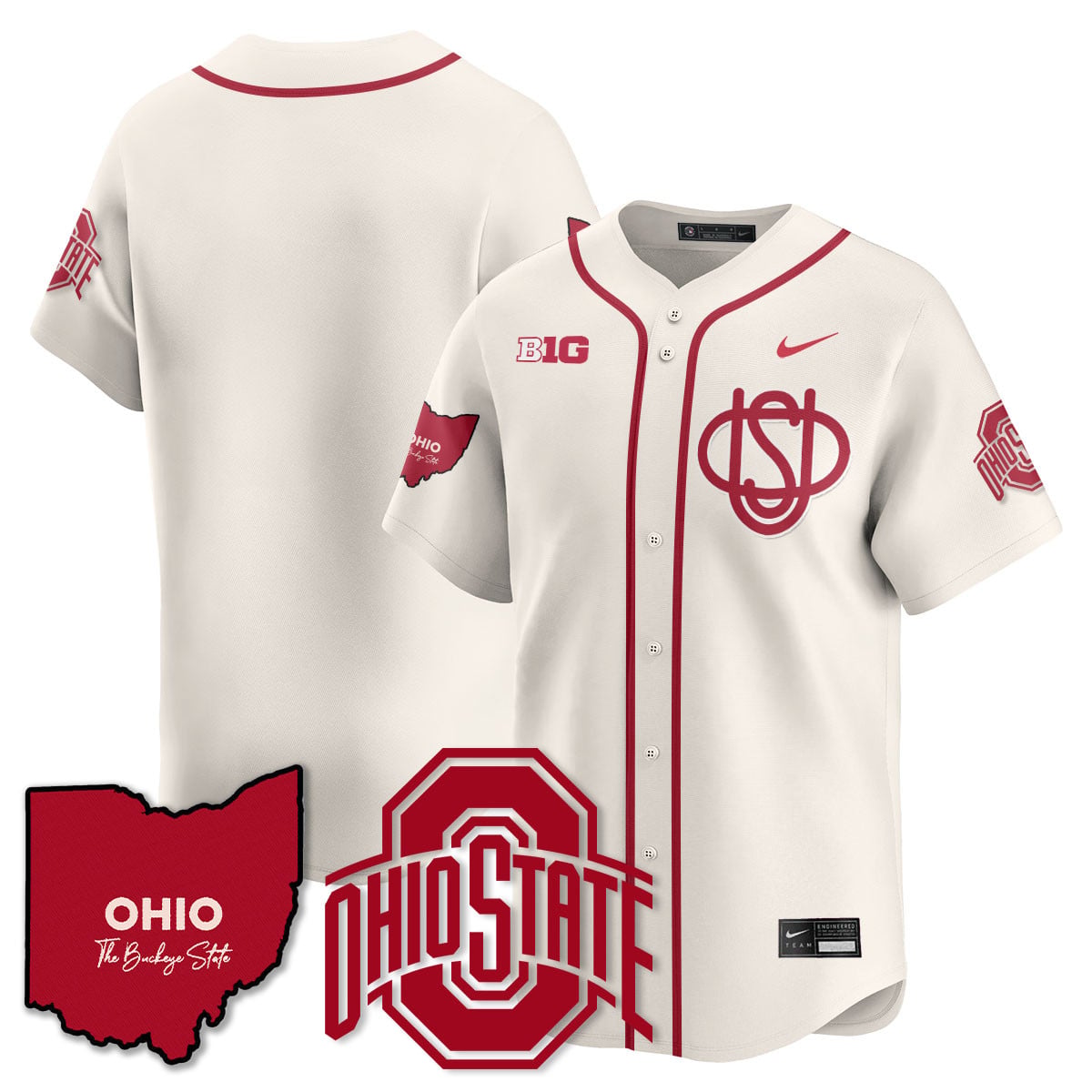 Men's Ohio State Buckeyes 2025 Wordmark Jersey - All Stitched