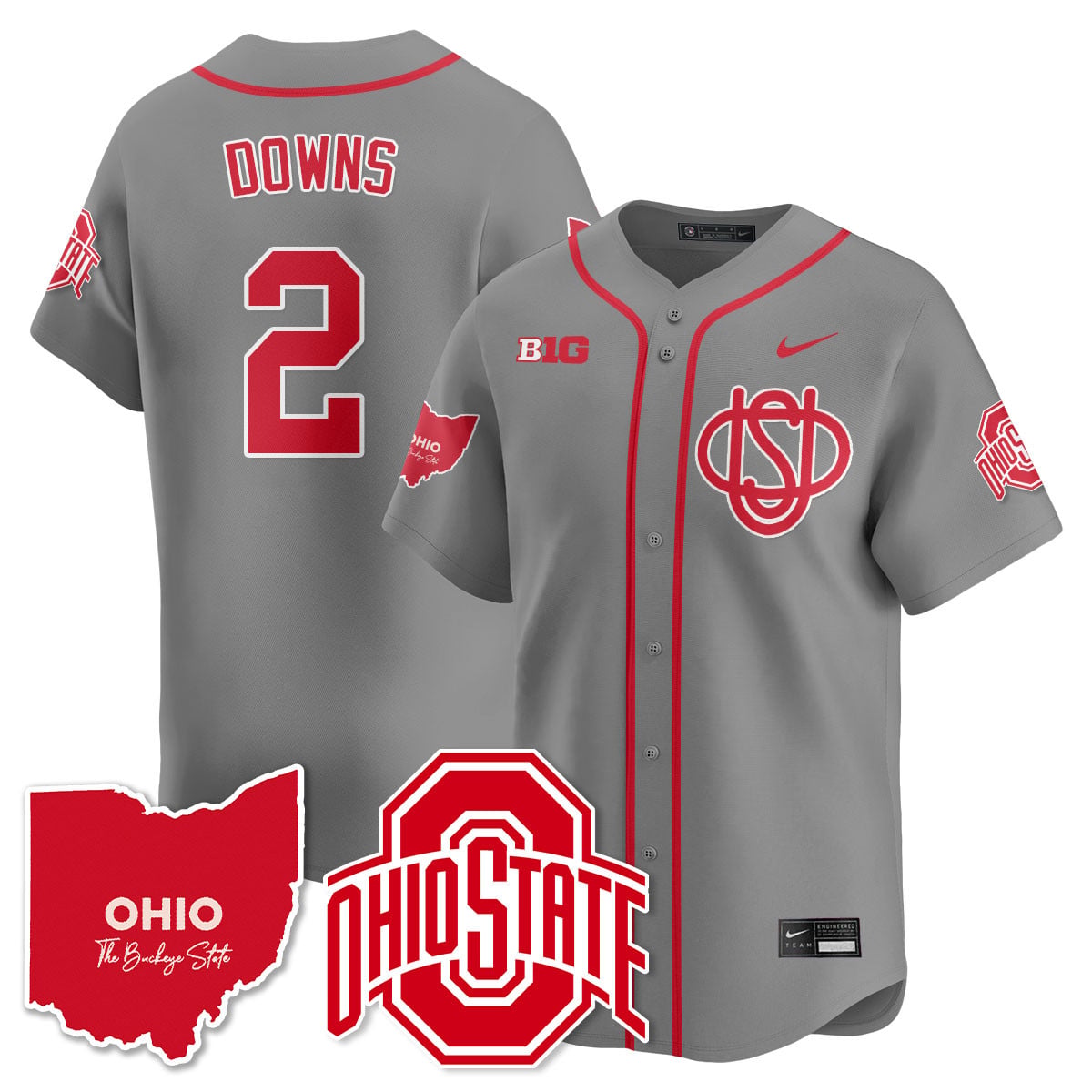 Men's Ohio State Buckeyes 2025 Wordmark Jersey - All Stitched