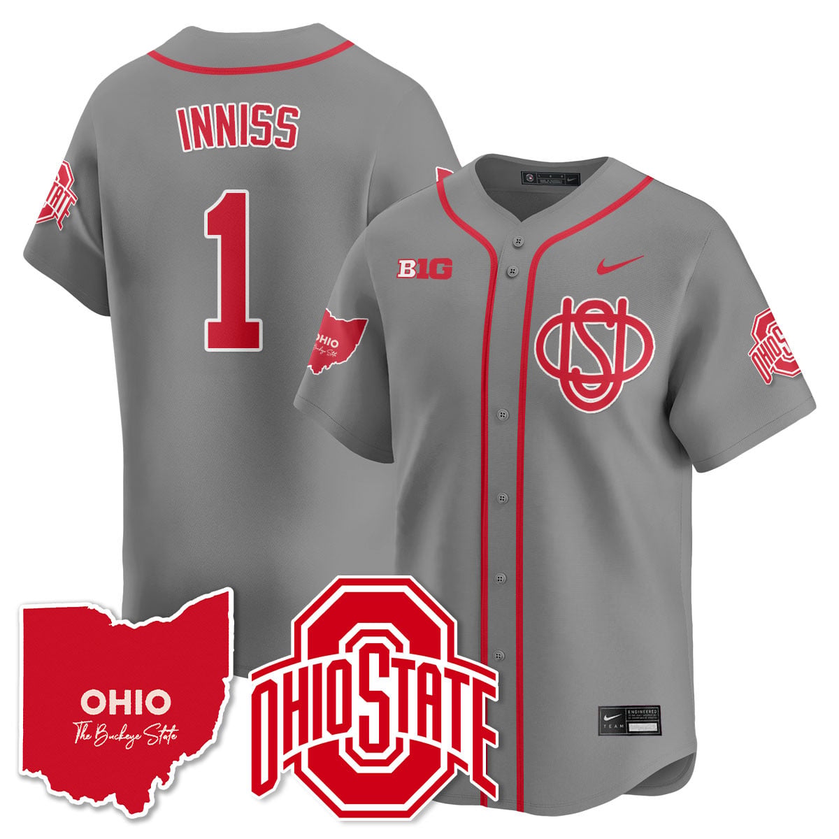 Men's Ohio State Buckeyes 2025 Wordmark Jersey - All Stitched