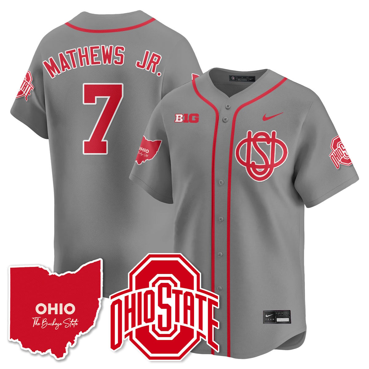 Men's Ohio State Buckeyes 2025 Wordmark Jersey - All Stitched