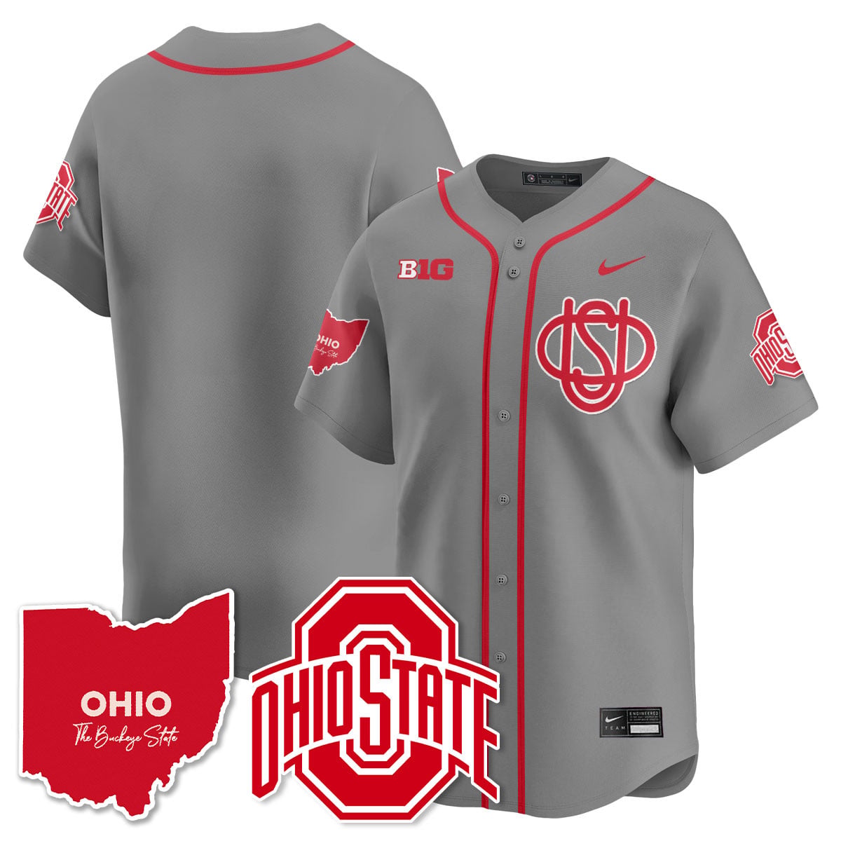 Men's Ohio State Buckeyes 2025 Wordmark Jersey - All Stitched