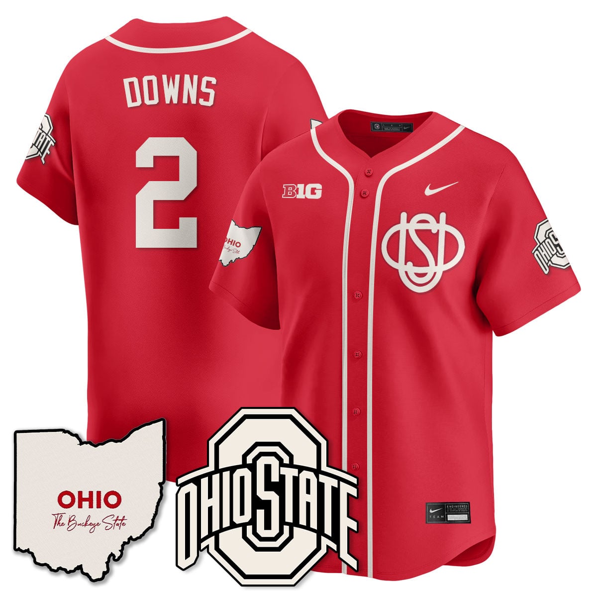 Men's Ohio State Buckeyes 2025 Wordmark Jersey - All Stitched