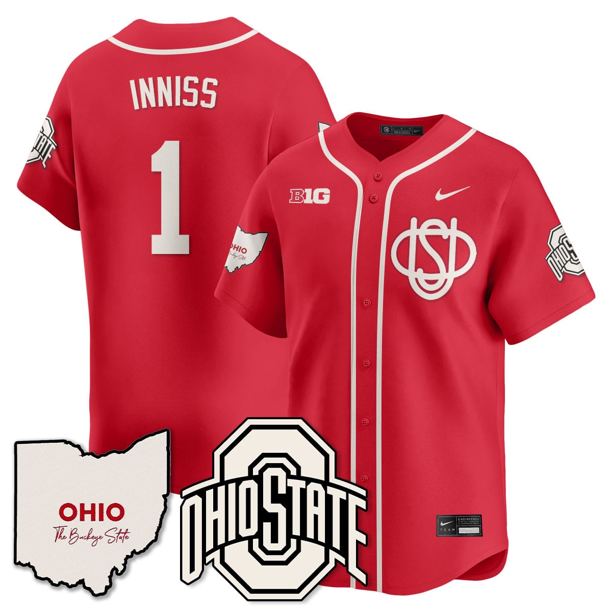Men's Ohio State Buckeyes 2025 Wordmark Jersey - All Stitched