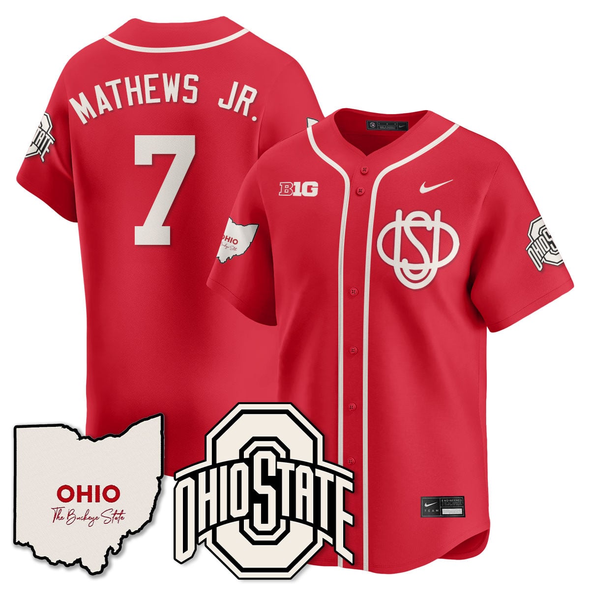 Men's Ohio State Buckeyes 2025 Wordmark Jersey - All Stitched
