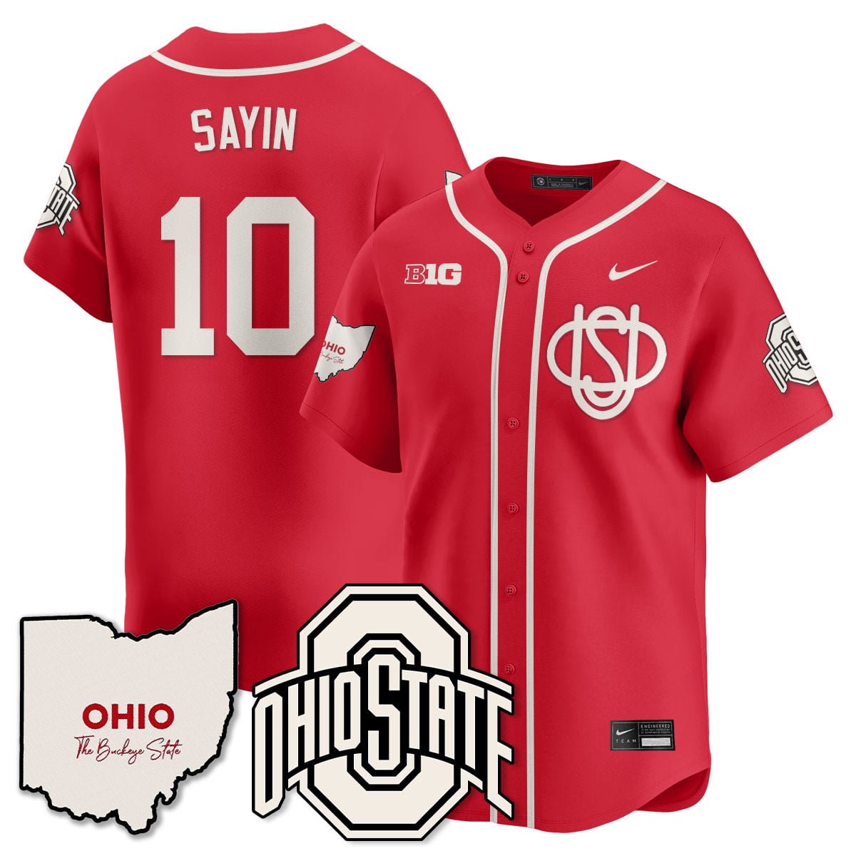 Men's Ohio State Buckeyes 2025 Wordmark Jersey - All Stitched