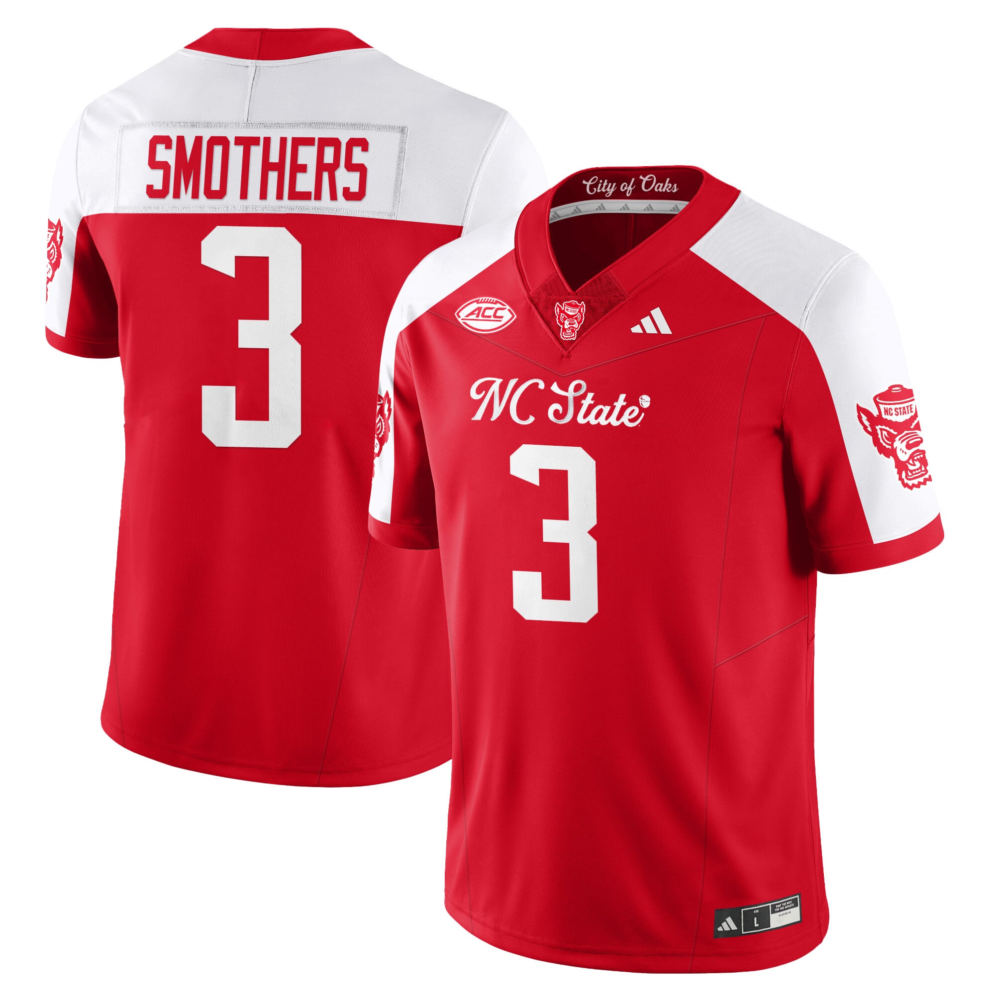 Men's NC State Wolfpack Football "City of Oaks" Jersey - All Stitched
