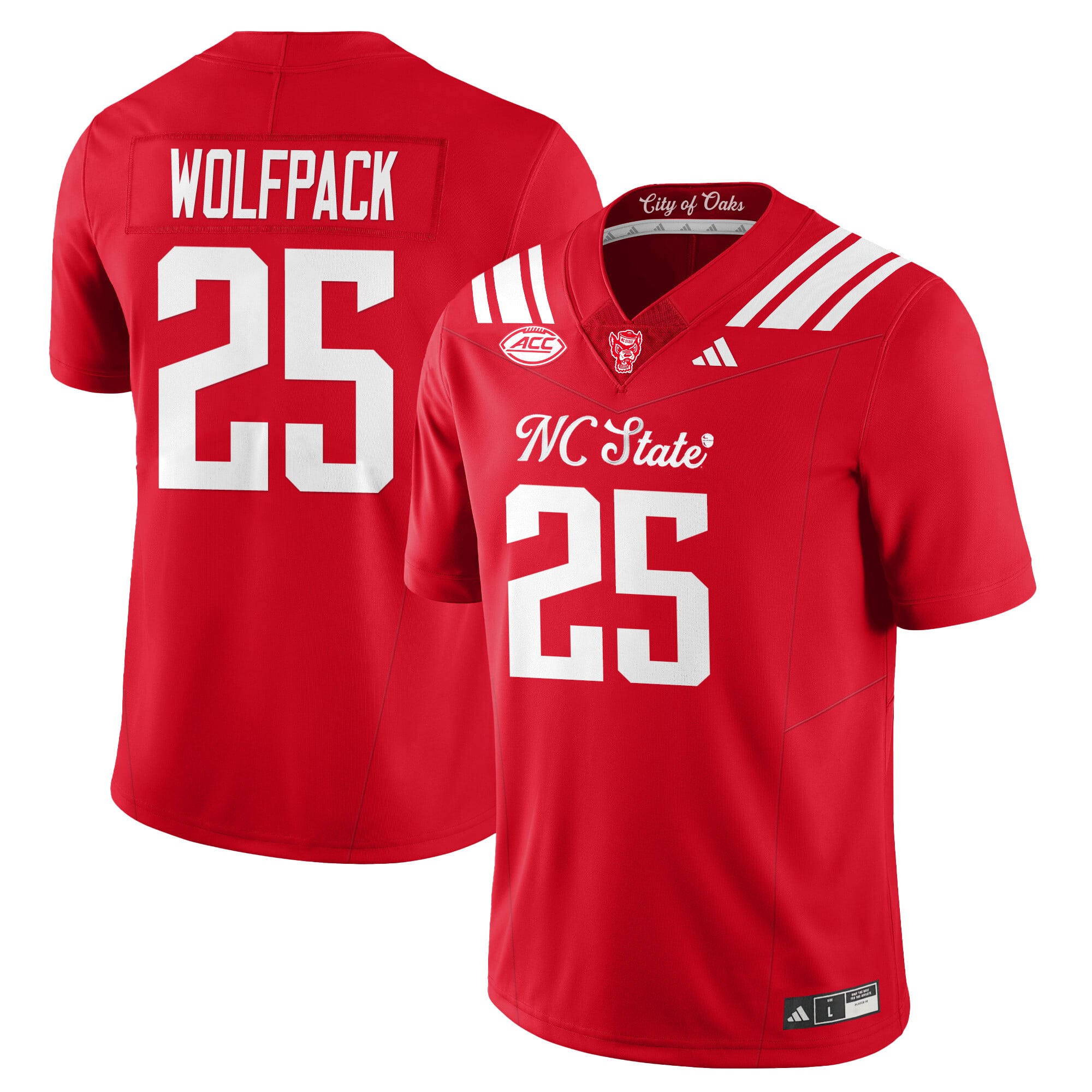 Men's NC State Wolfpack Football "City of Oaks" Jersey - All Stitched