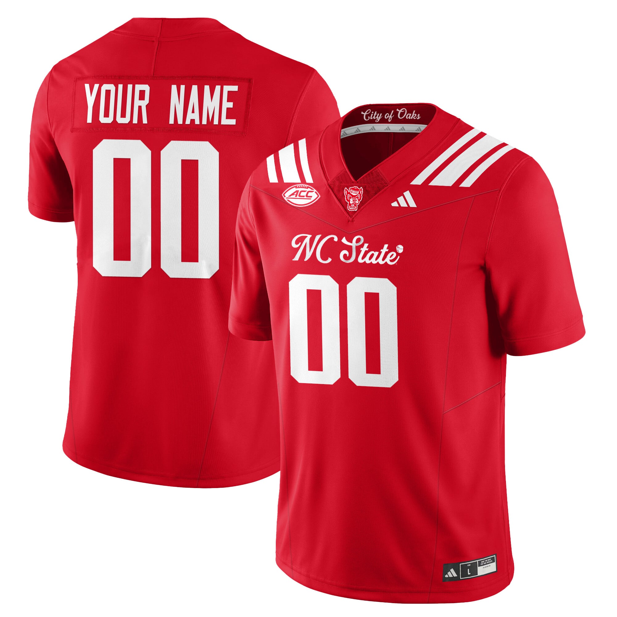 NC State Wolfpack Football "City of Oaks" Custom Jersey - All Stitched