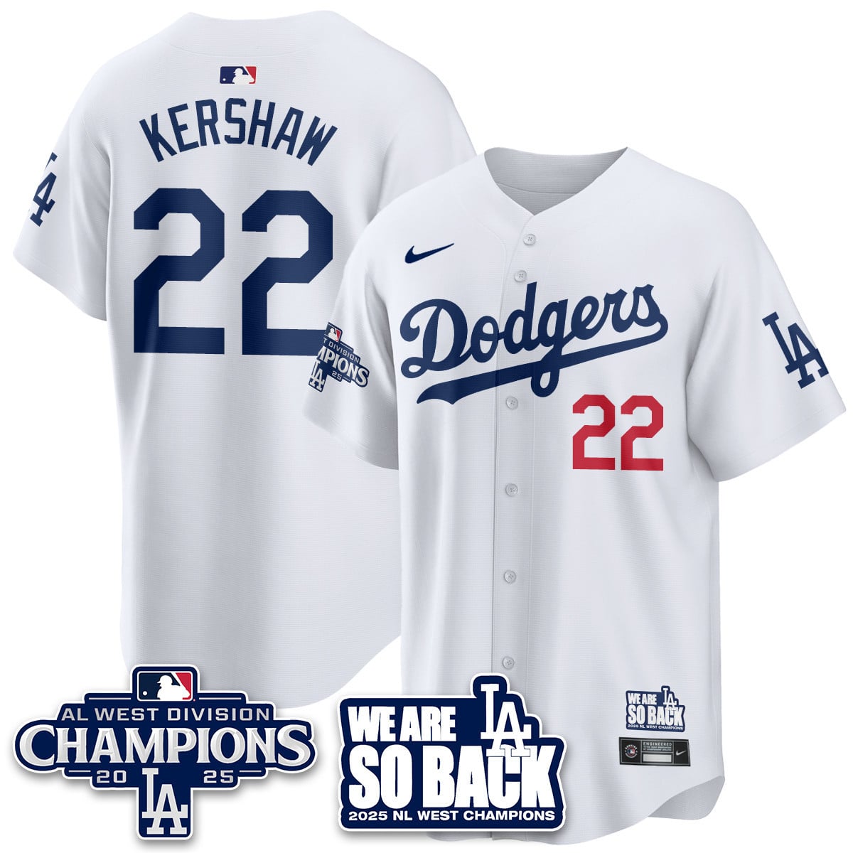 Men's Los Angeles Dodgers 2025 NL West Division Champions Jersey - All Stitched