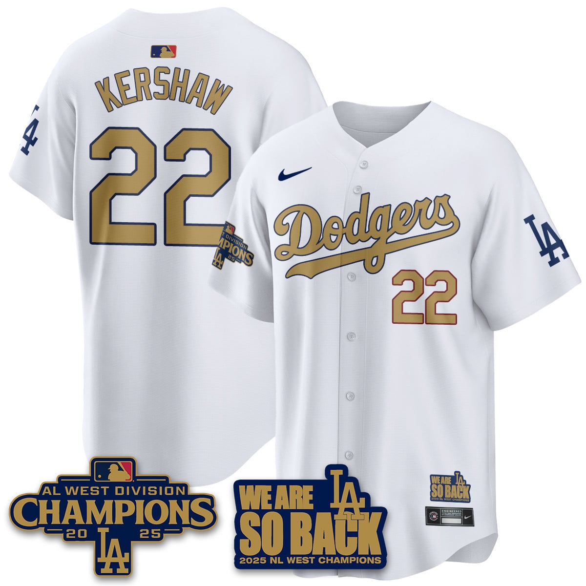 Men's Los Angeles Dodgers 2025 NL West Division Champions Jersey - All Stitched