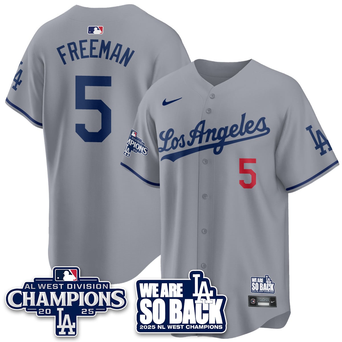 Men's Los Angeles Dodgers 2025 NL West Division Champions Jersey - All Stitched