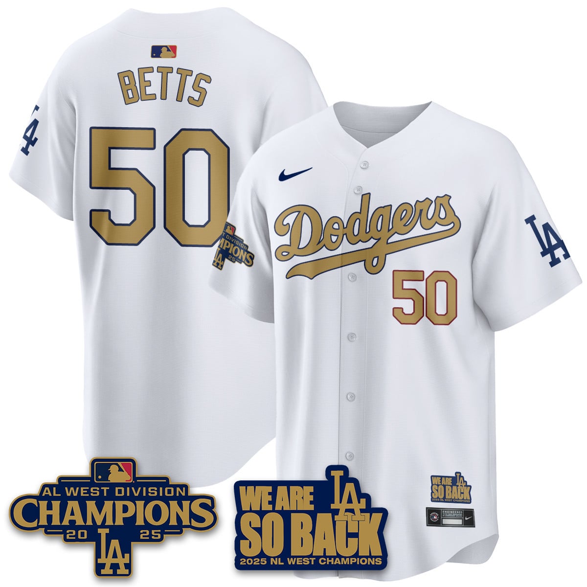 Men's Los Angeles Dodgers 2025 NL West Division Champions Jersey - All Stitched