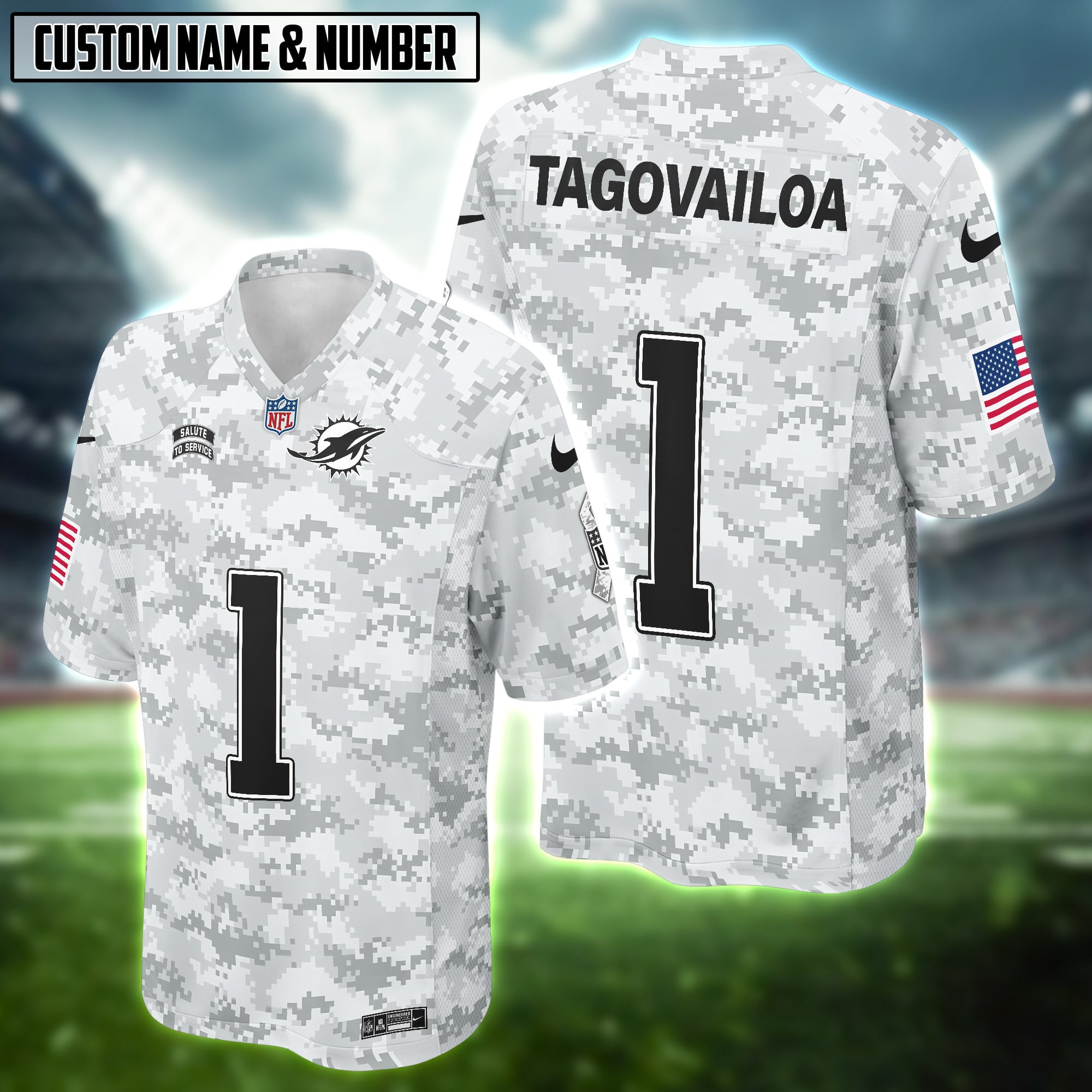 NFL US Airforce Veteran Salute To Service Gray Camo Football Jersey Editions Limited