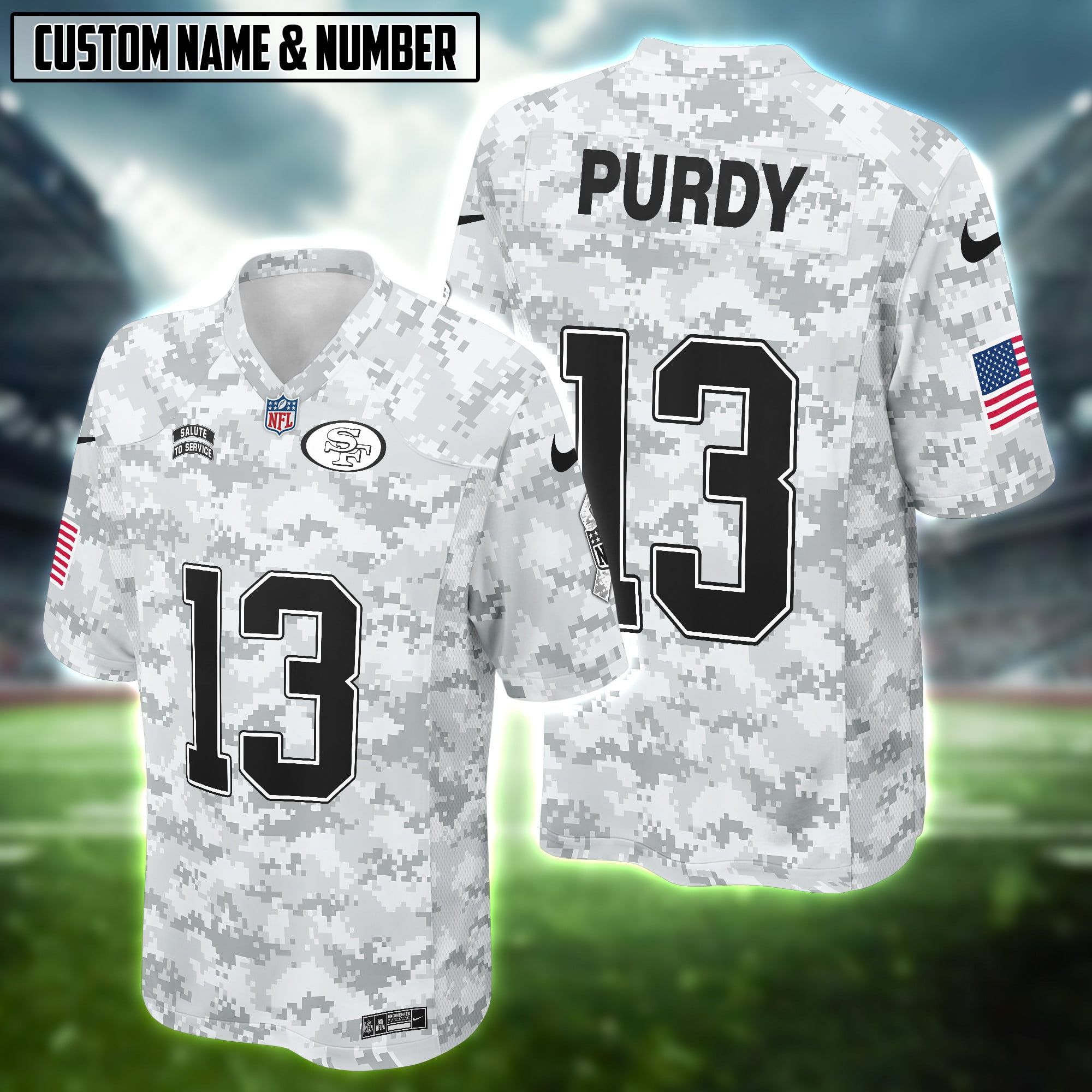NFL US Airforce Veteran Salute To Service Gray Camo Football Jersey Editions Limited