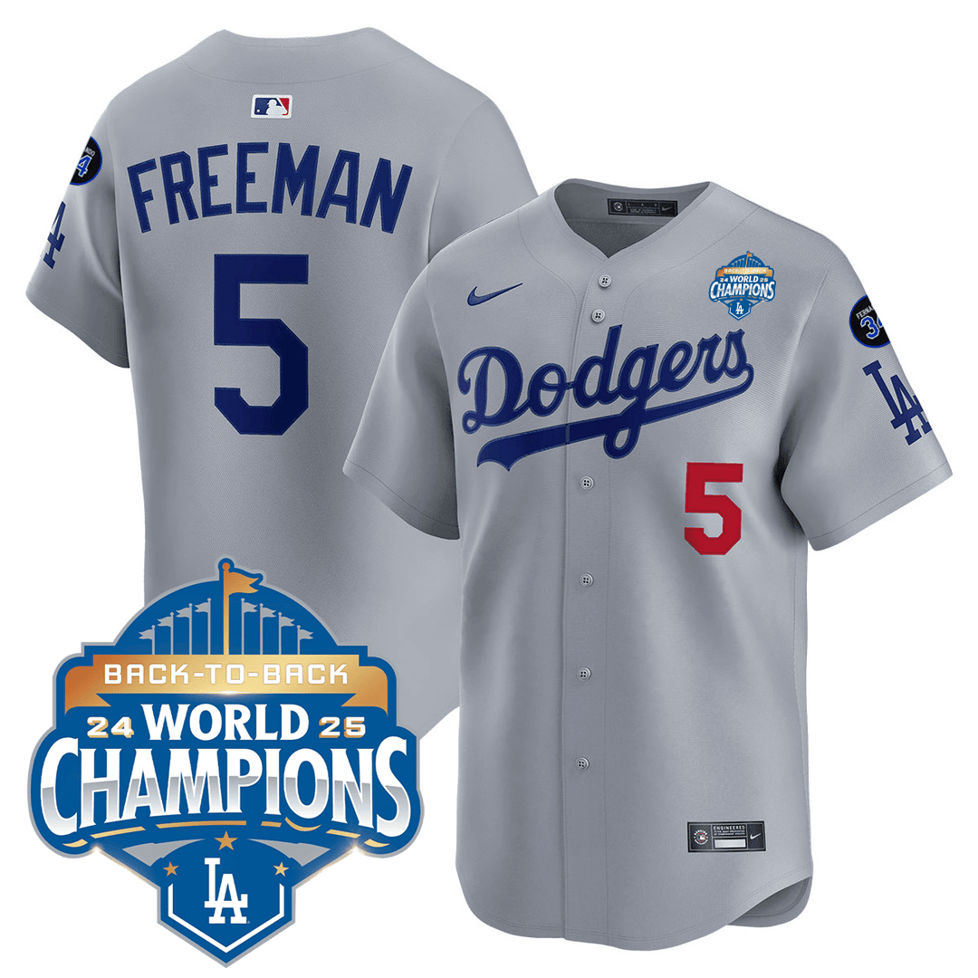 Men's Dodgers 2025 World Series - Back To Back Champions Vapor Premier Limited Jersey V2 - All Stitched