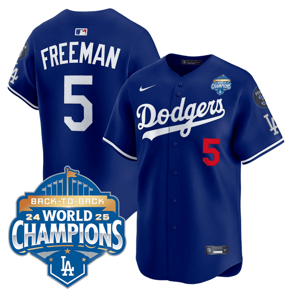 Men's Dodgers 2025 World Series - Back To Back Champions Vapor Premier Limited Jersey V2 - All Stitched