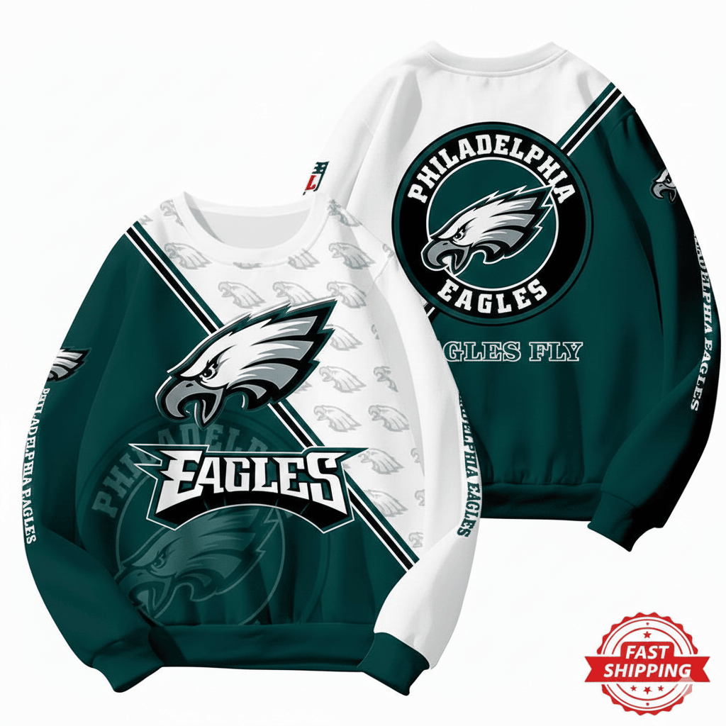 PHI Eagles Football Team Round Neck Sweatshirt