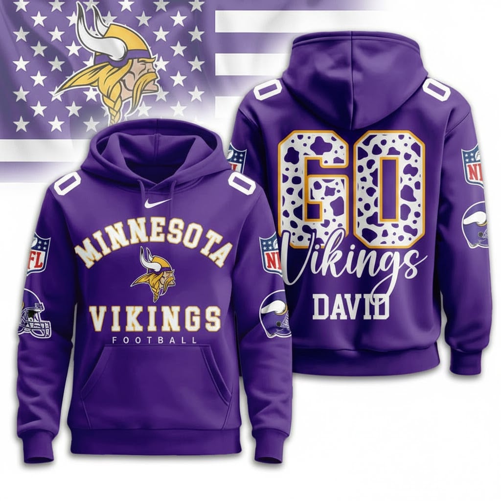 MIN Vikings Football Custom Game Day Hoodie Shirt