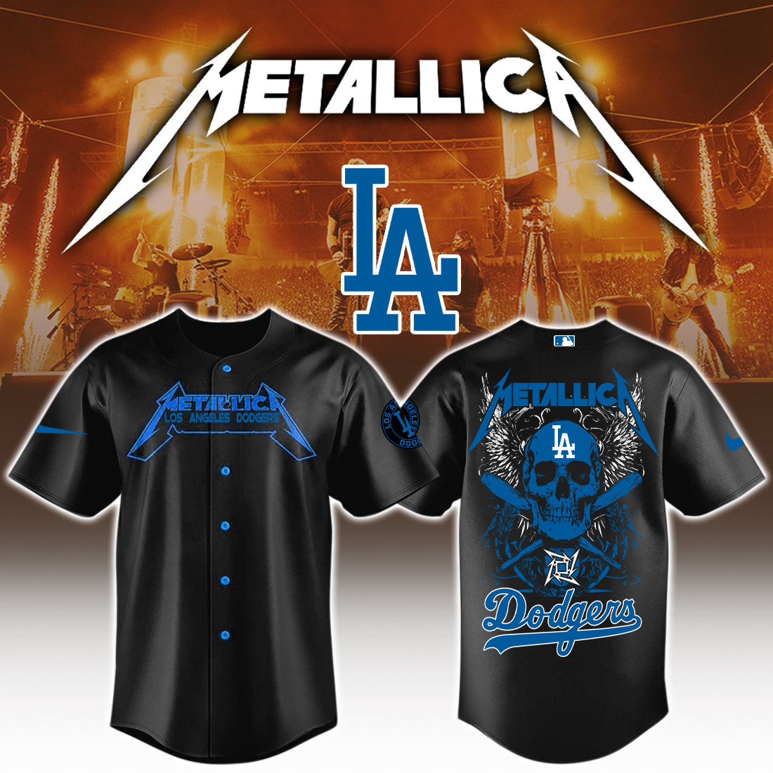 Los Angeles Dodgers MLB Metallica Jersey