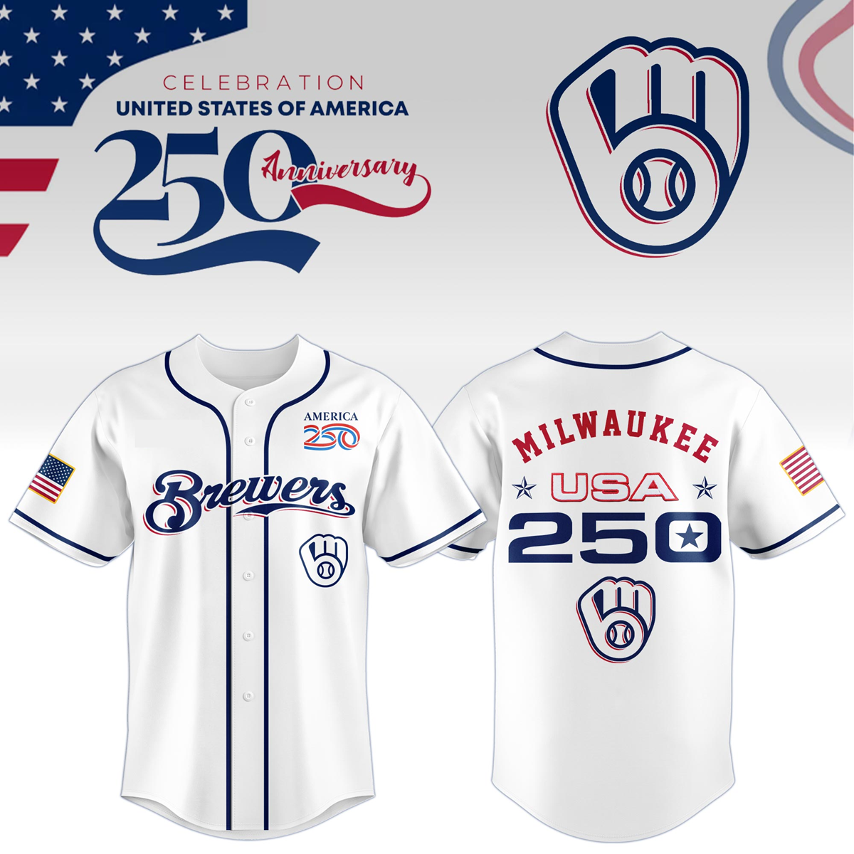 Milwaukee Brewers x Celebration USA 250 Anniversary