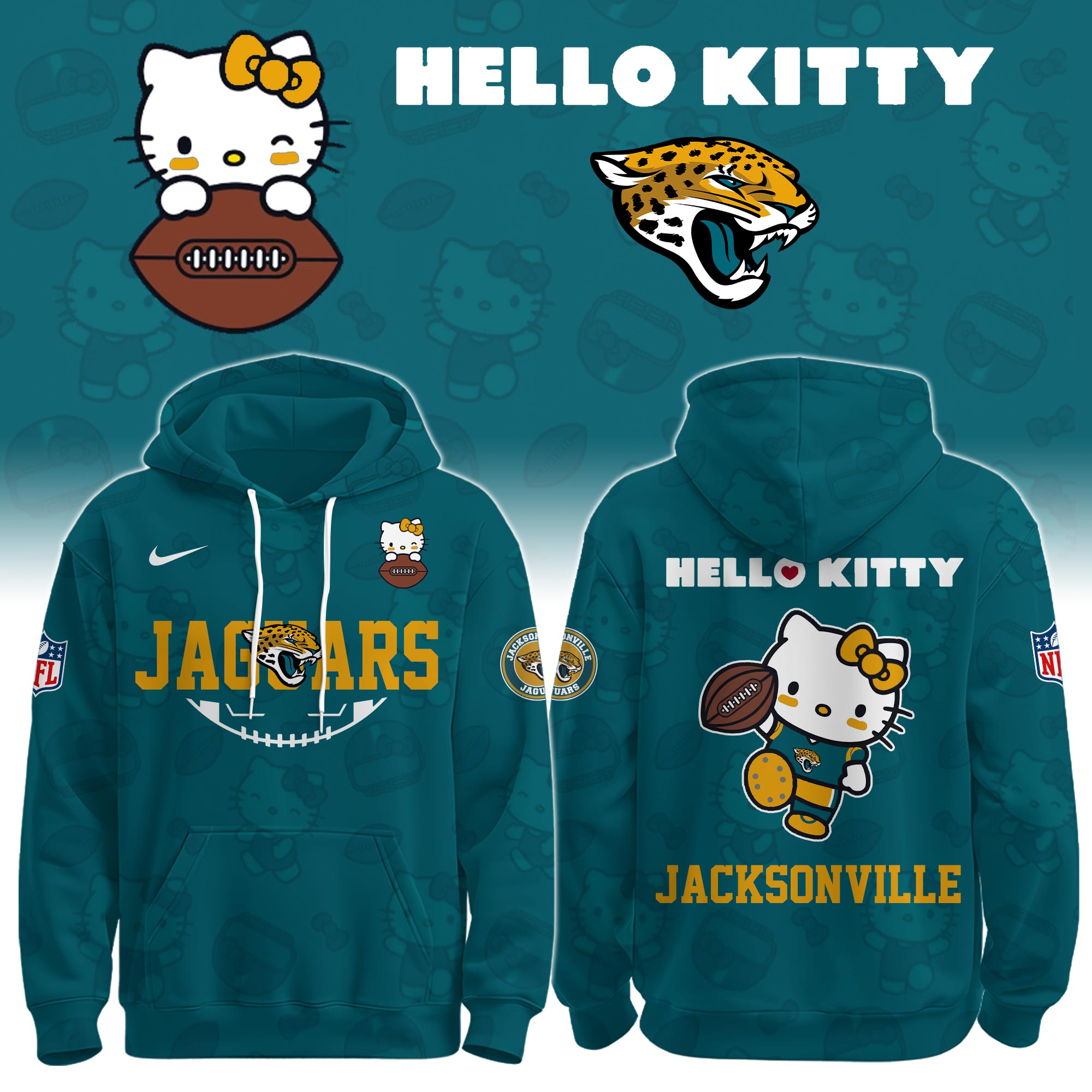 JAX Jaguars Special Hello Kitty Limited Edition Hoodie