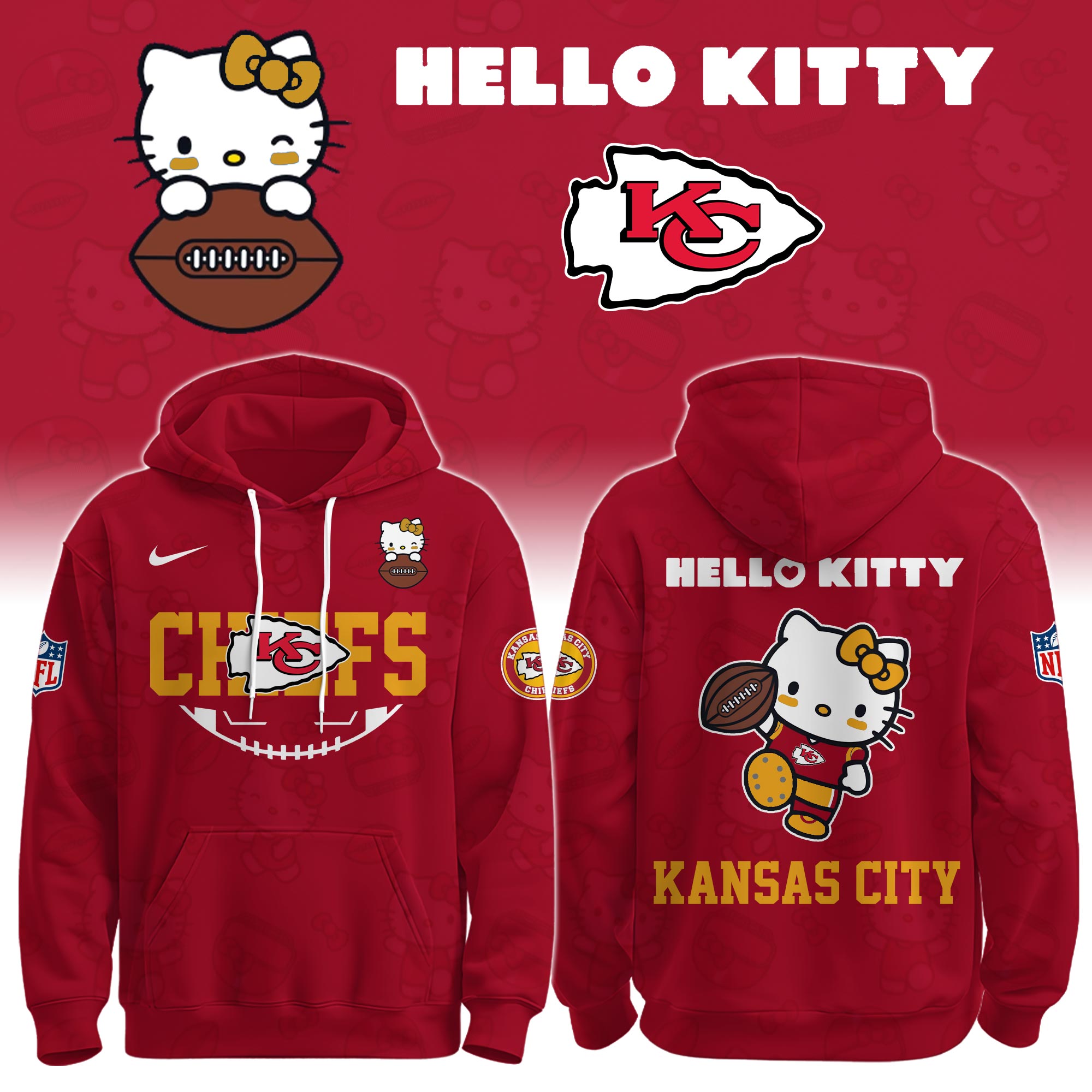 .KC Chiefs Special Hello Kitty Limited Edition Hoodie
