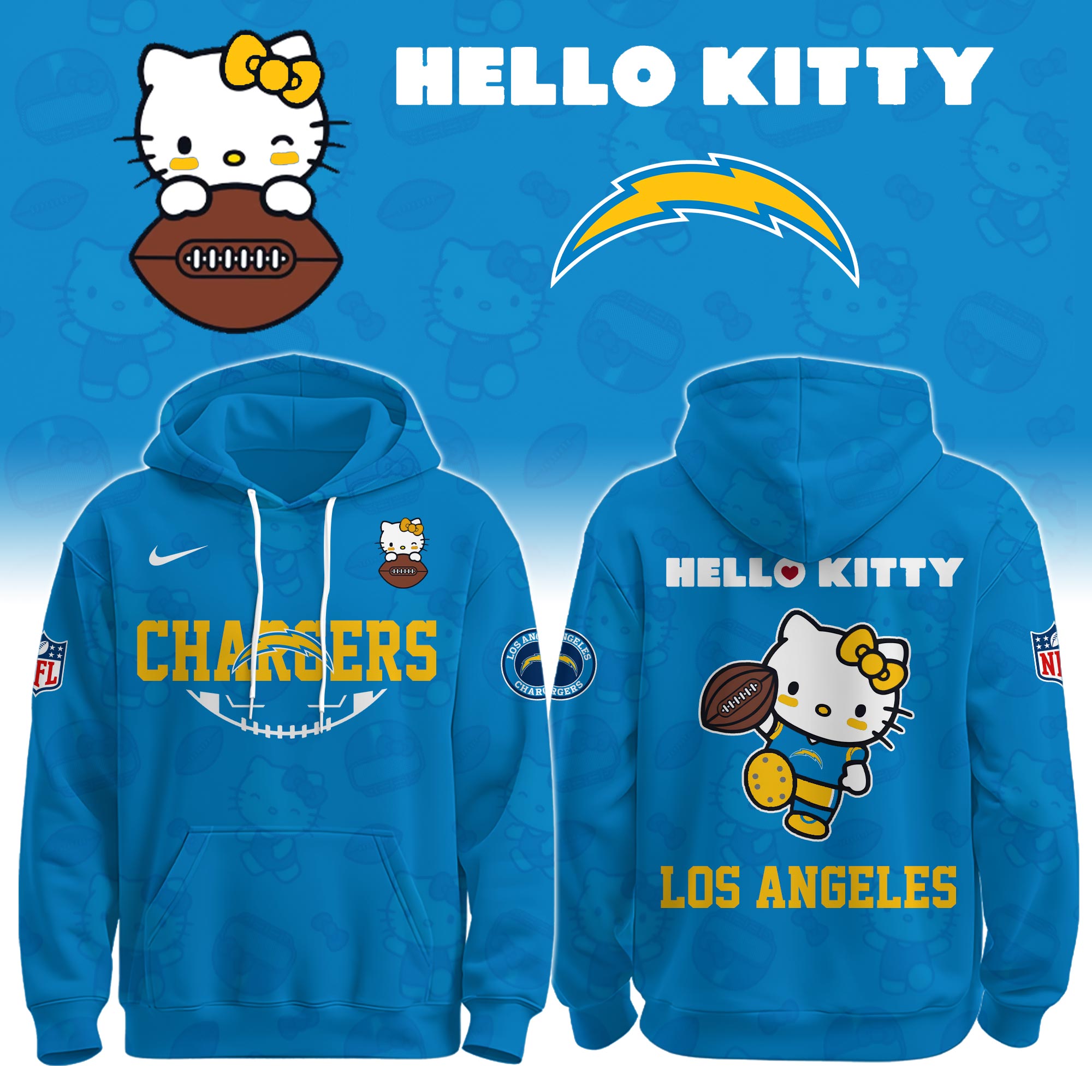 LA Chargers Special Hello Kitty Limited Edition Hoodie