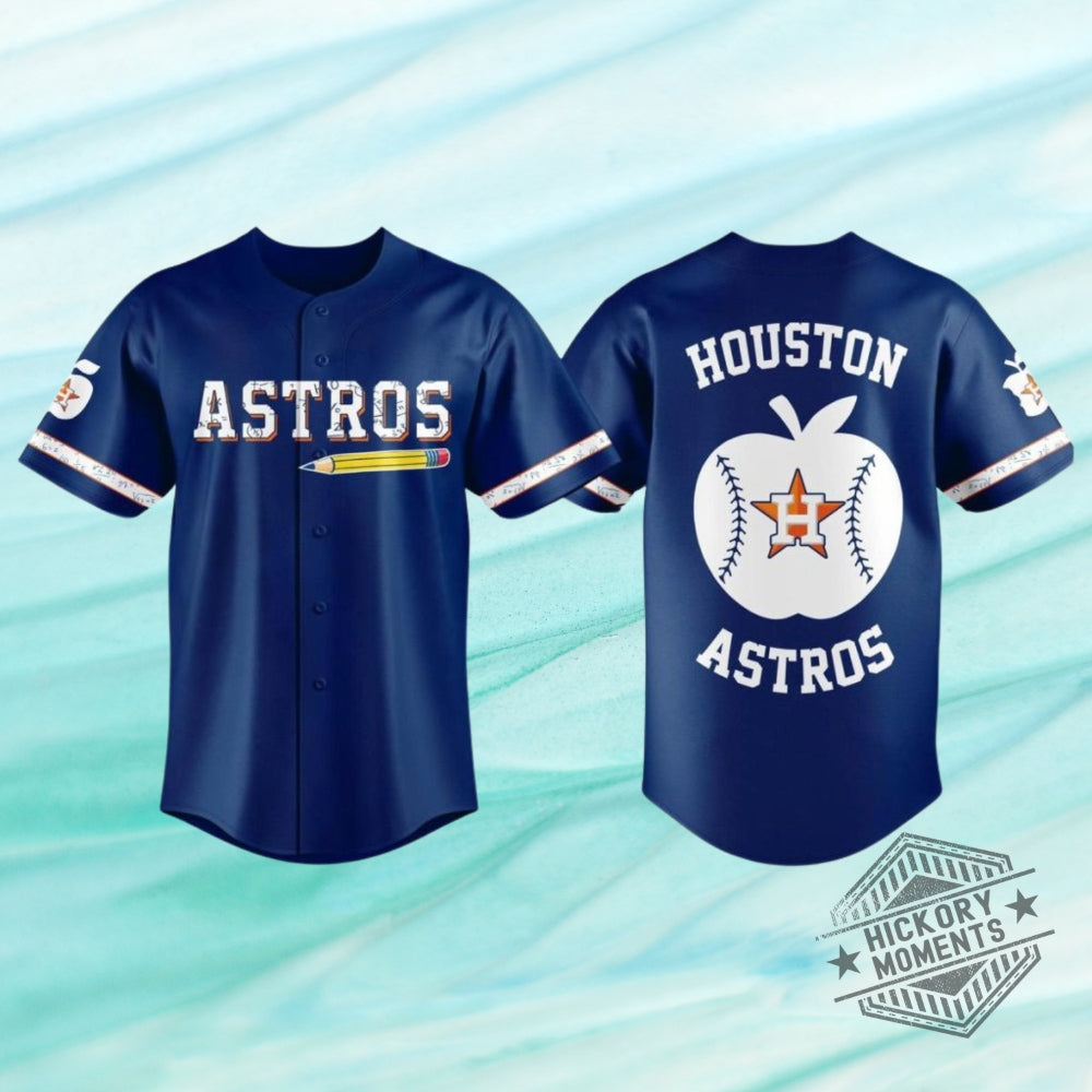Houston Astros Teacher Appreciation Night 2026 Personalized Blue Baseball Jersey