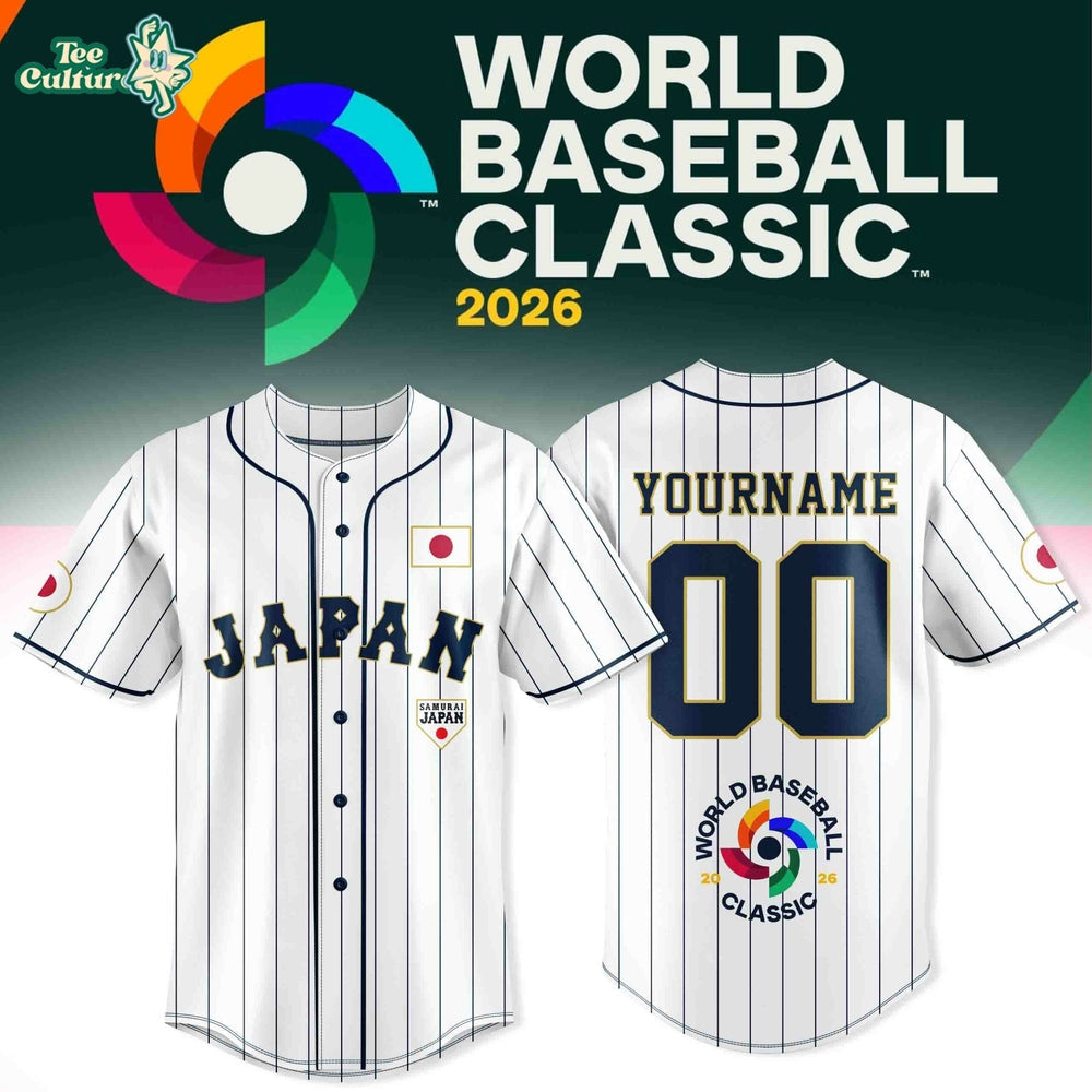 Japan Baseball 2026 World Baseball Classic-Design For Fan-3D Baseball Jersey - White