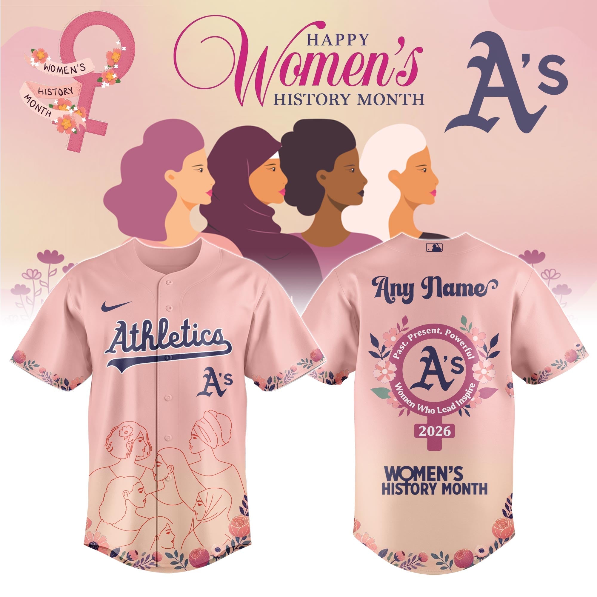 OAK Athletics special Women’s History Month Limited Edition Jersey