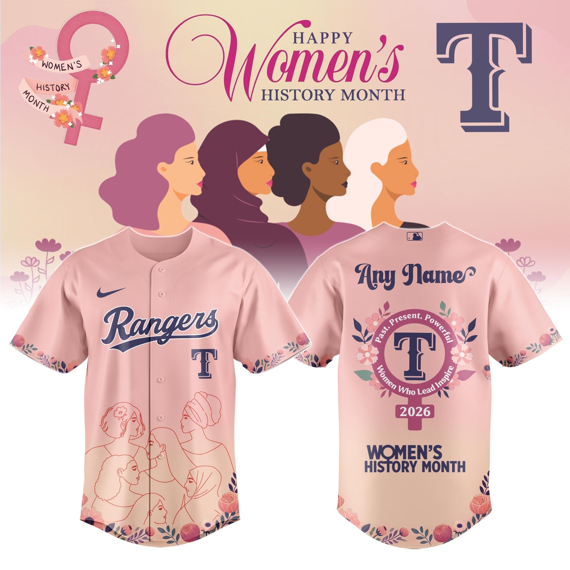 .TEX Rangers special Women’s History Month Limited Edition Jersey