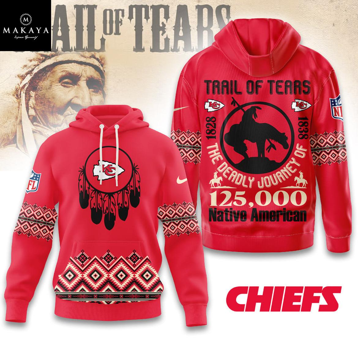Kansas City Chiefs NFL Native American Journey 2025 The Trail Of Tears Hoodie