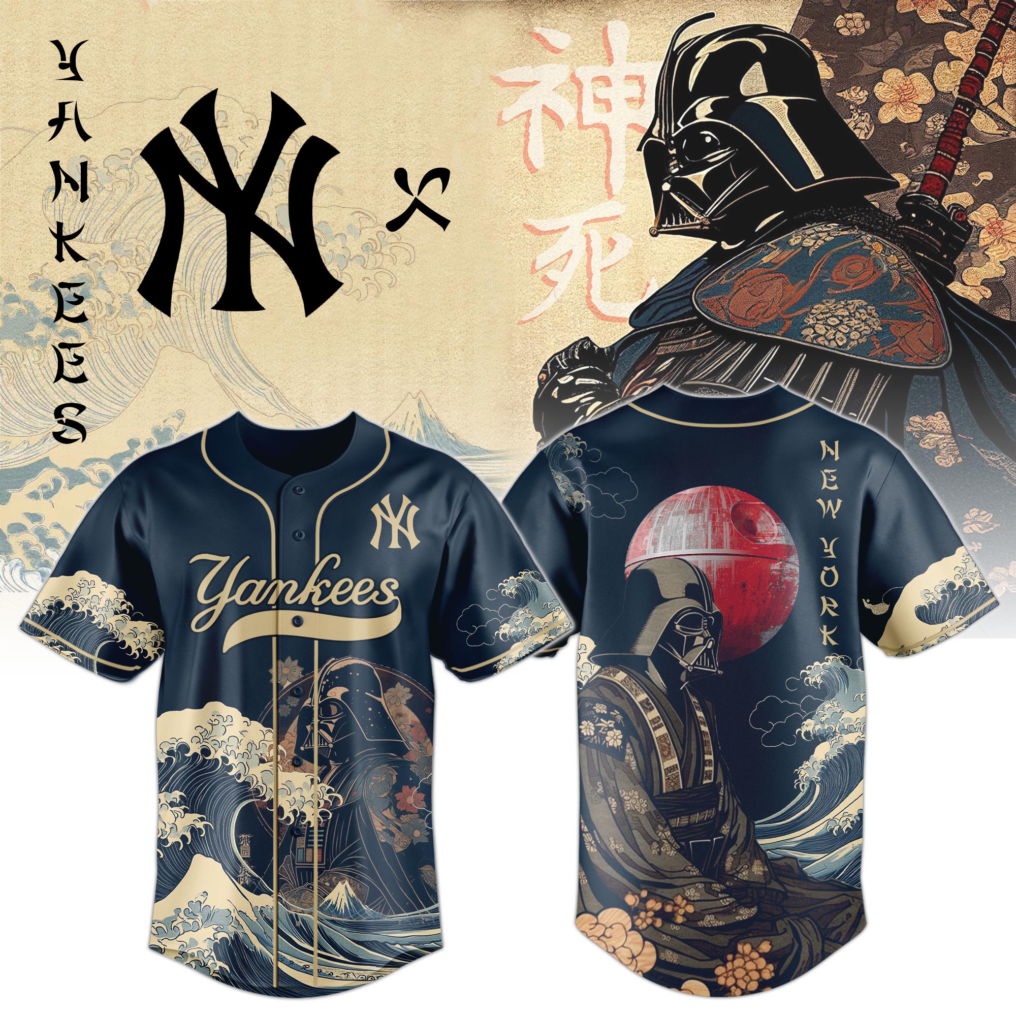 Lord Darth Vader NY Yankees 2025 Japan Edition Jersey