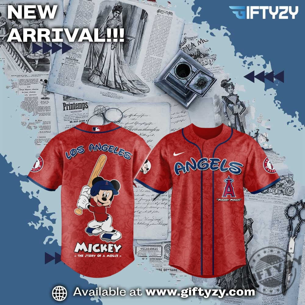 Los Angeles Angels Mlb Baseball X Disney Mickey Mouse Night Game Special Unisex Jersey