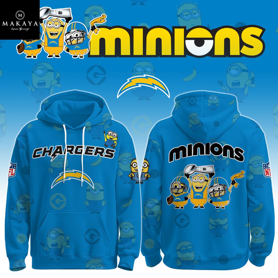 Los Angeles Chargers x Minions Celebrate NFL Holiday Game 2025 Hoodie T-Shirt