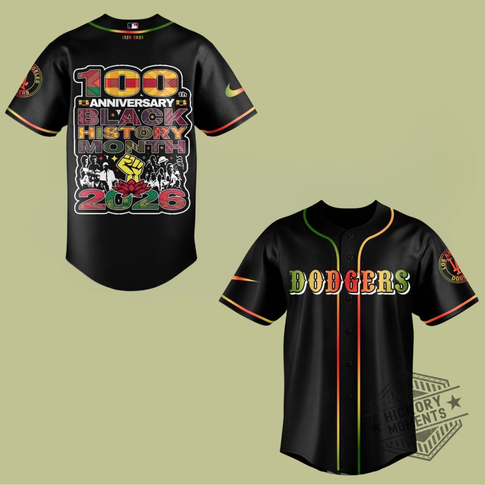 Los Angeles Dodgers 100Th Anniversary Black History Month 2026 Baseball Jersey
