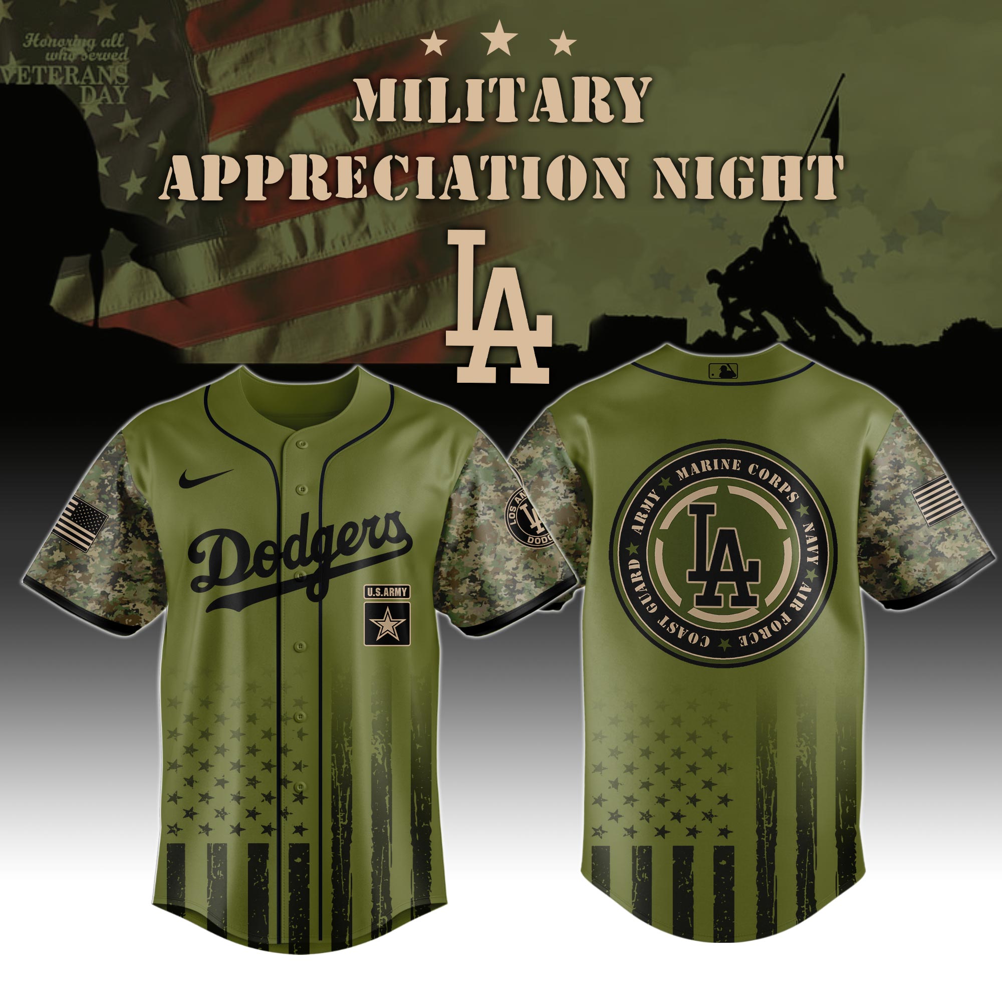 Los Angeles Dodgers Marine Corps Military Appreciation Night Jersey