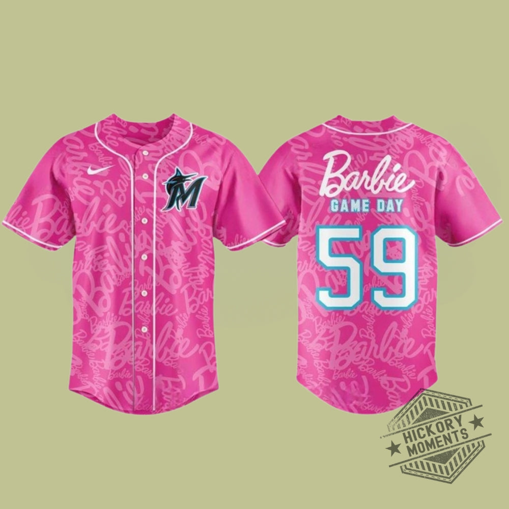 Miami Marlins Barbie Game Day 2026 Personalized Baseball Jersey