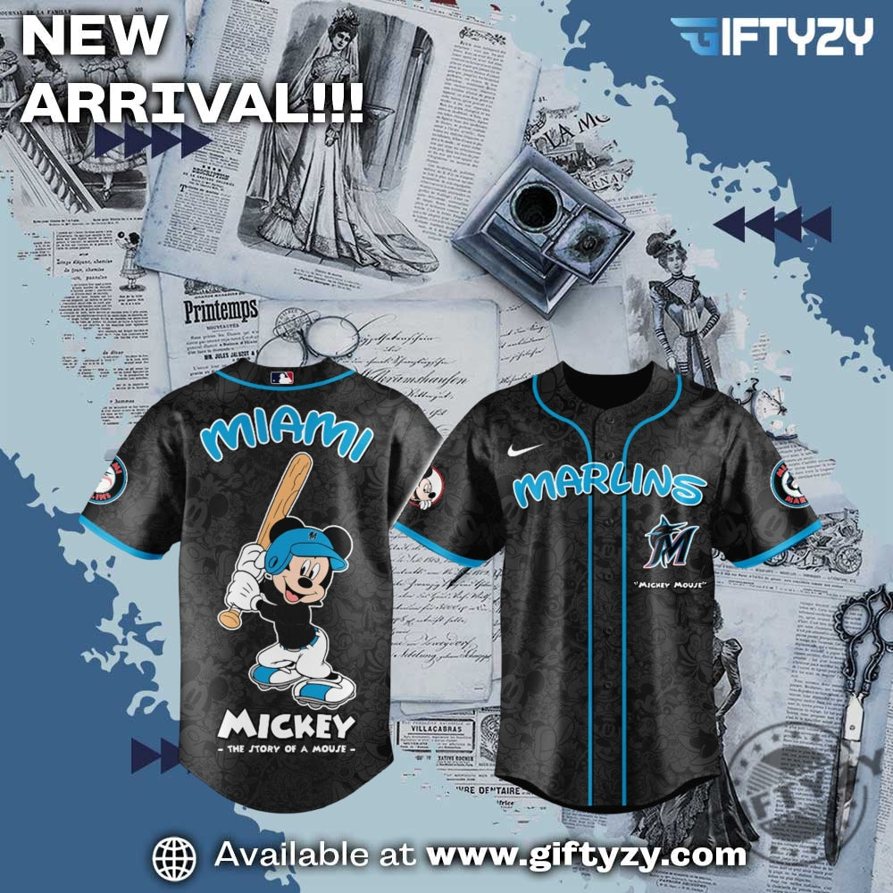 Miami Marlins Mlb Baseball X Disney Mickey Mouse Night Game Jersey