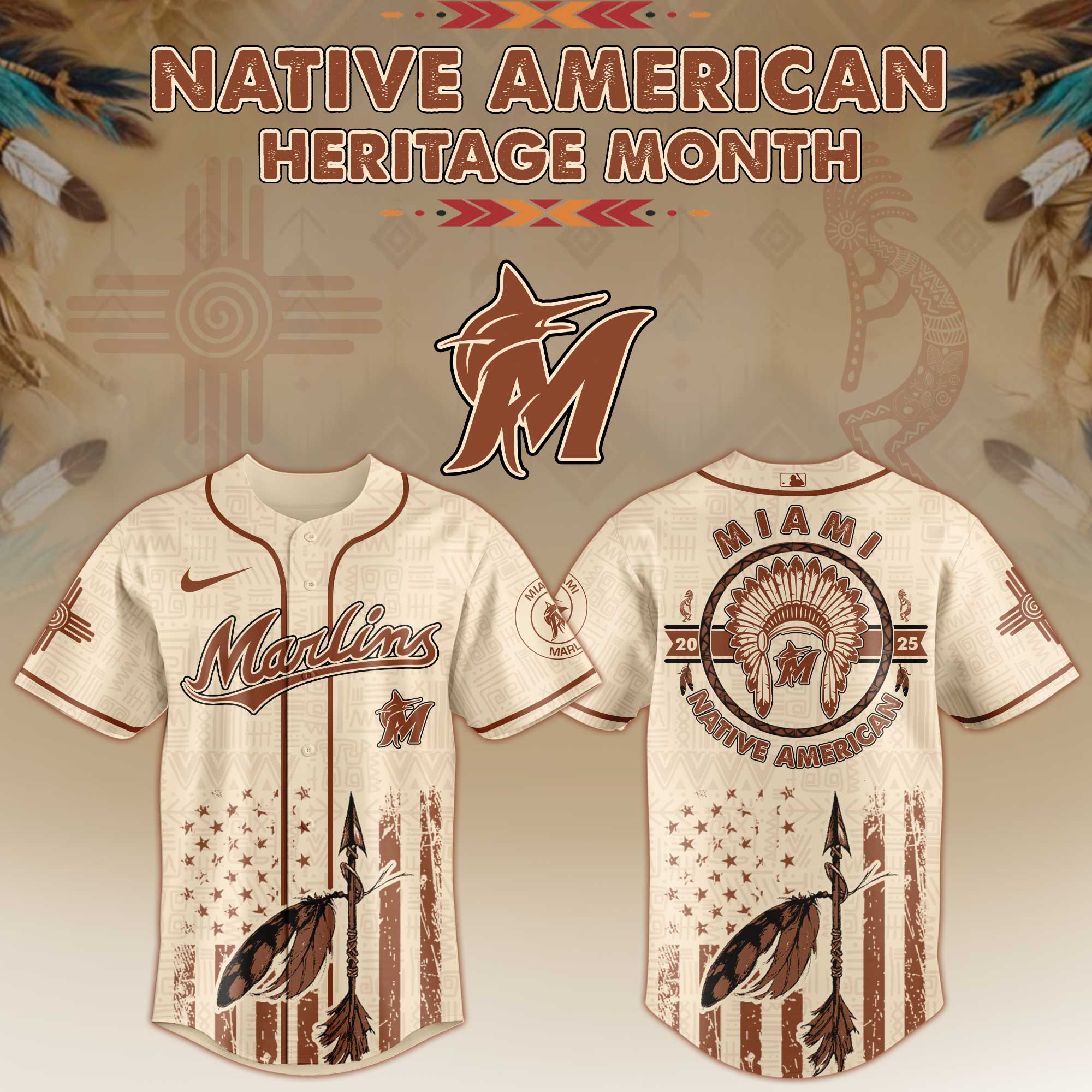 Miami Marlins Native American Heritage Month Jersey