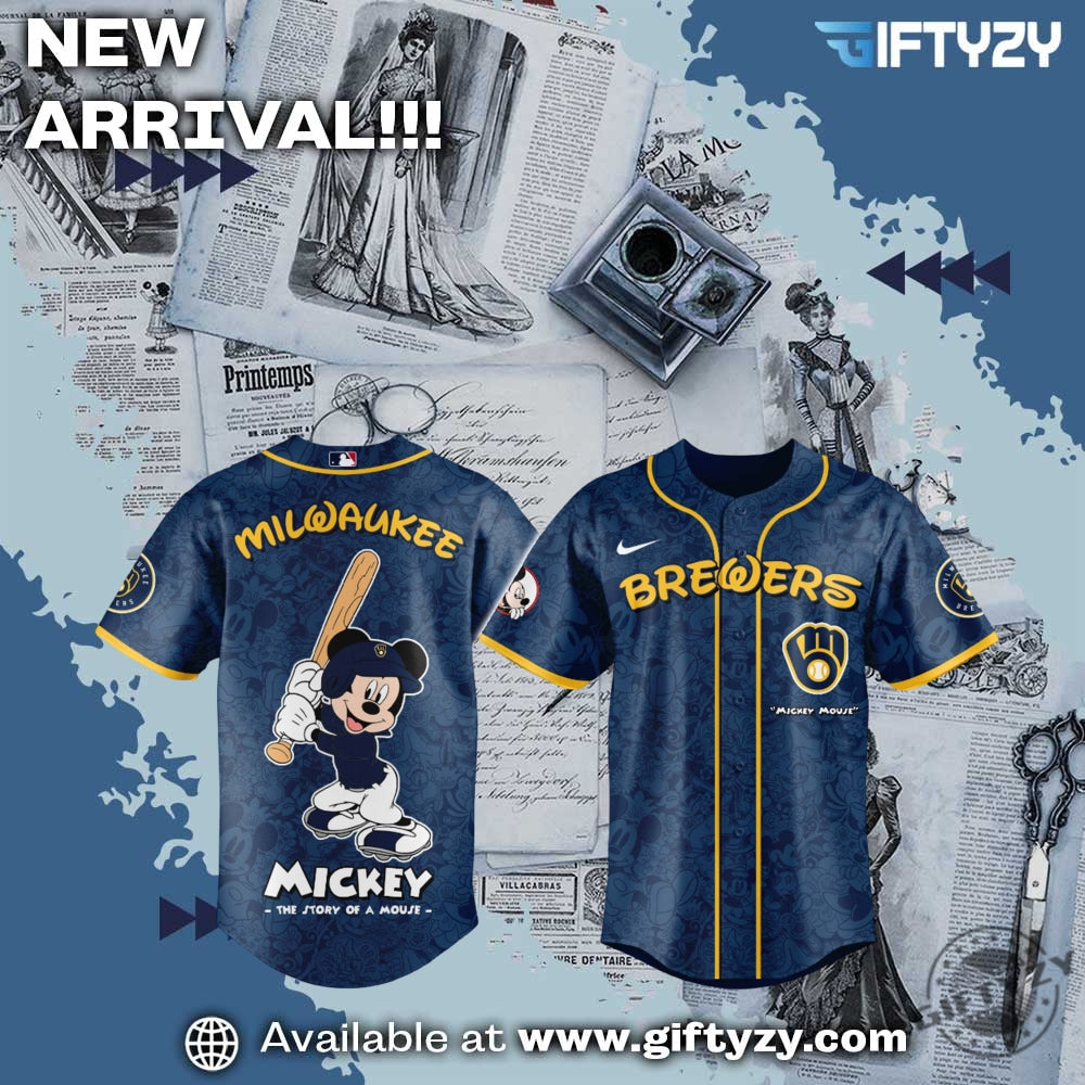Milwaukee Brewers Mlb Baseball X Disney Mickey Mouse Night Game Jersey