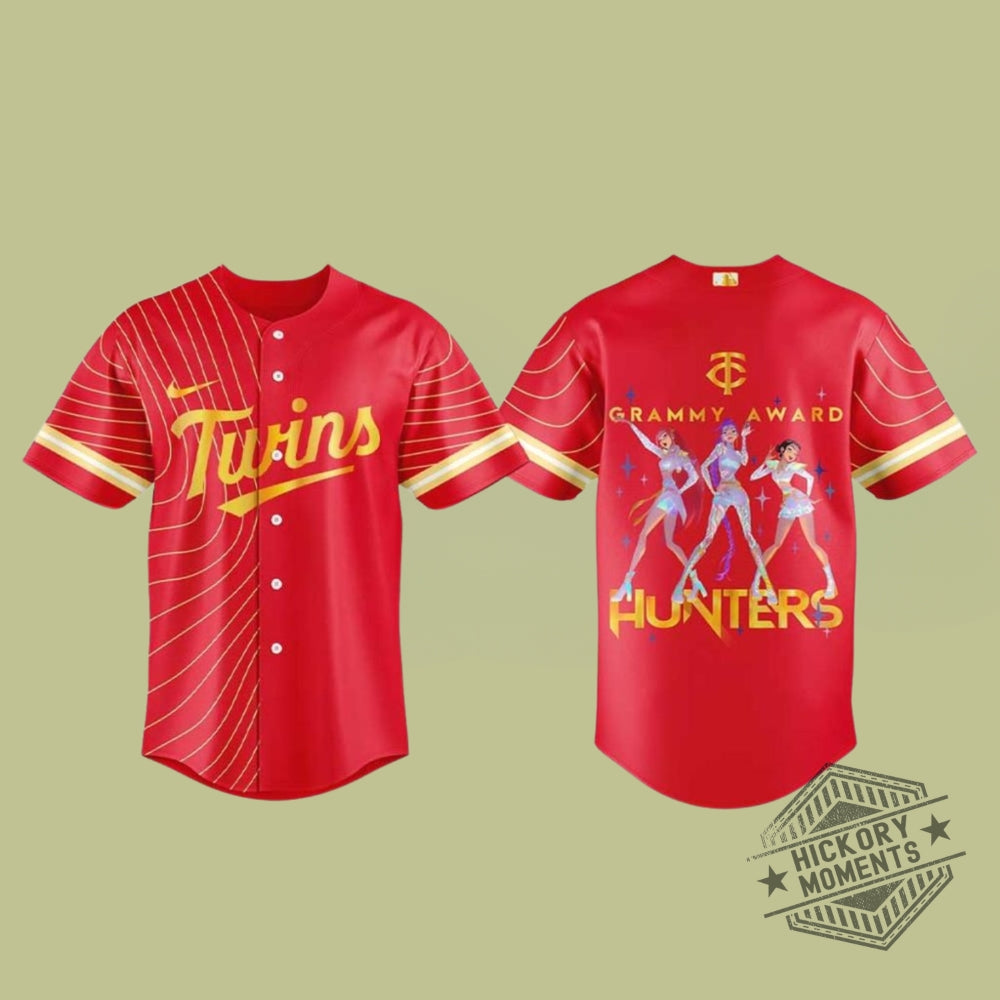 Minnesota Twins X Kpop Demon Hunters 2026 Grammys Personalized Red Baseball Jersey