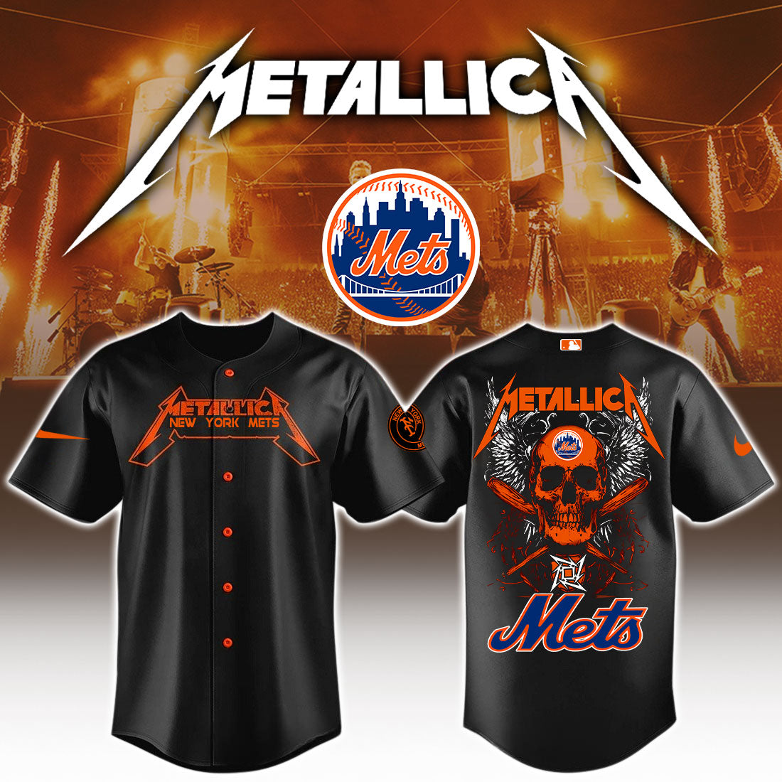 New York Mets MLB Metallica Jersey