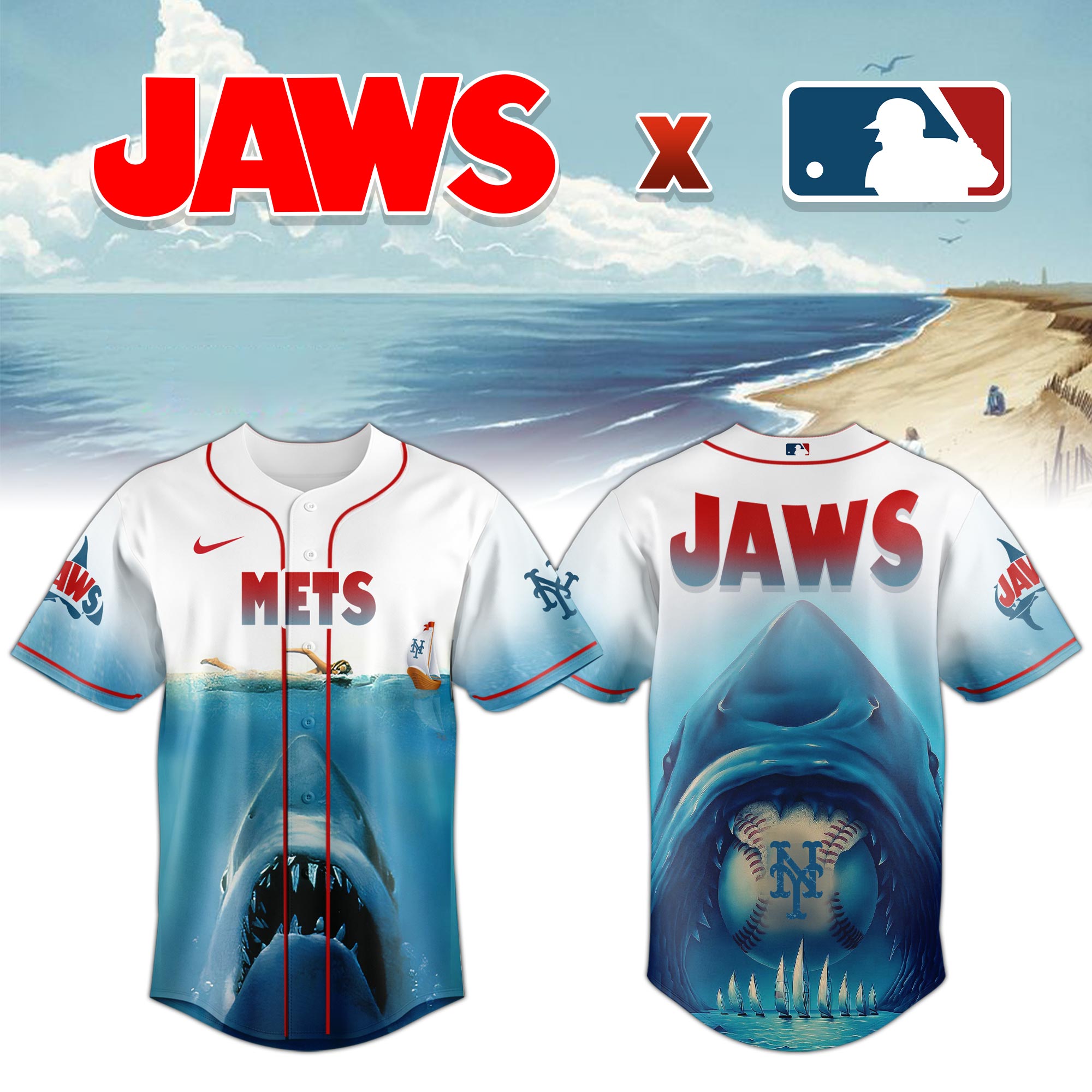 New York Mets Jaws Shark Jersey