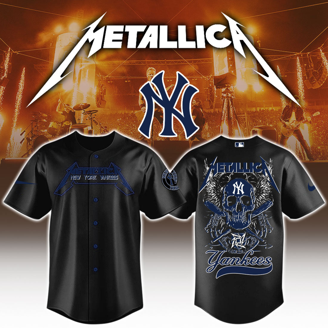New York Yankees MLB Metallica Jersey