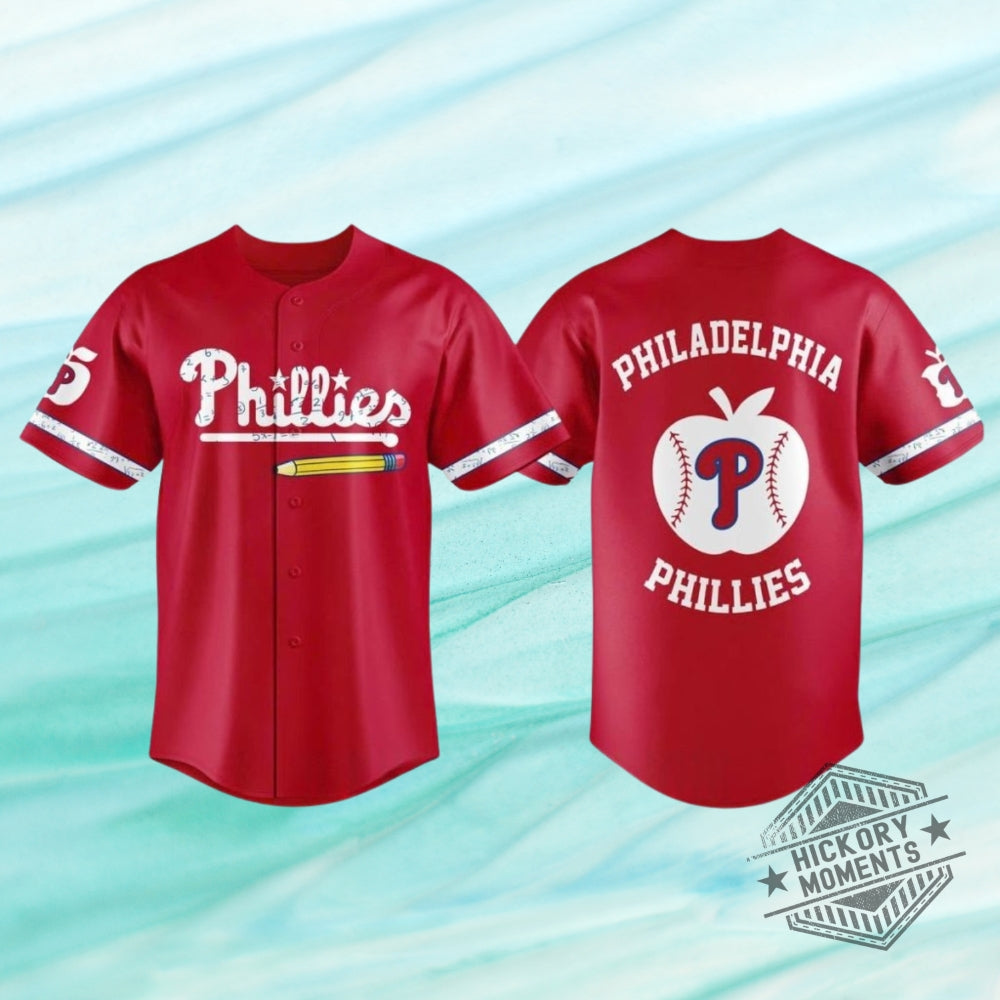 Philadelphia Phillies Teacher Appreciation Night 2026 Personalized Red Baseball Jersey