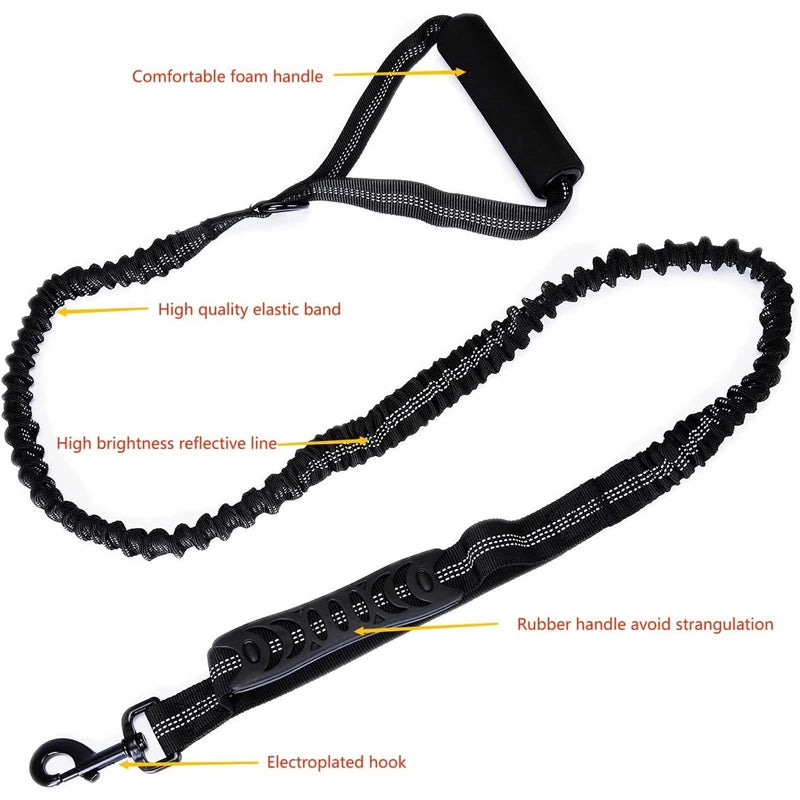 Nylon reflective multi-functional retractable Durable dog leash for Pet Running Training Large Dog Leash Car Seatbelt